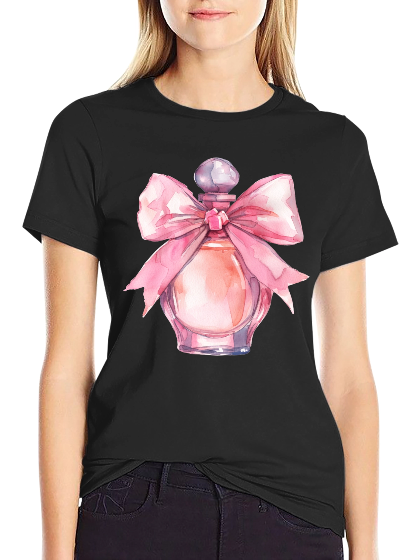 Perfume Bottle Graphic Tee - Black
