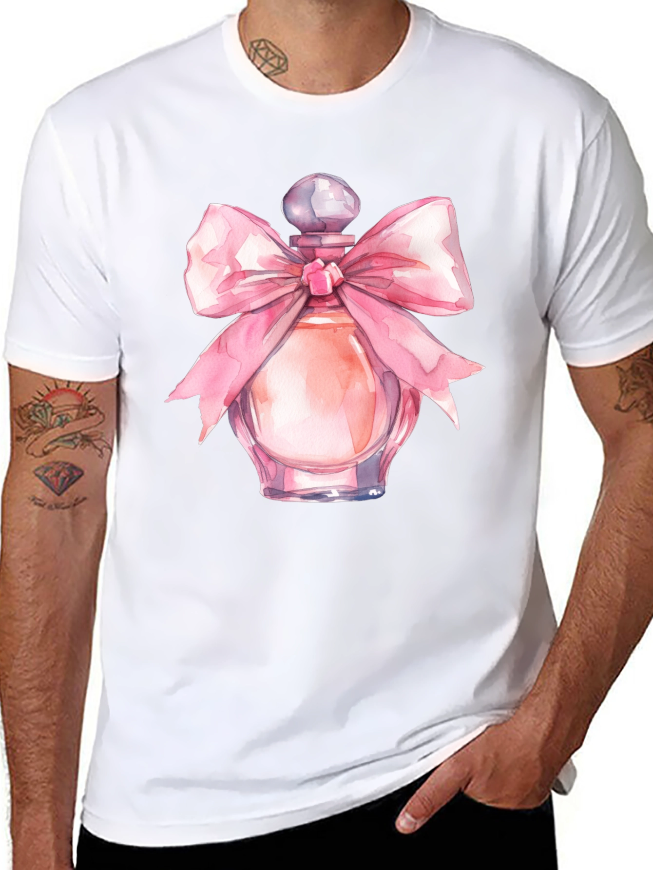 Perfume Bottle Graphic Tee - Black
