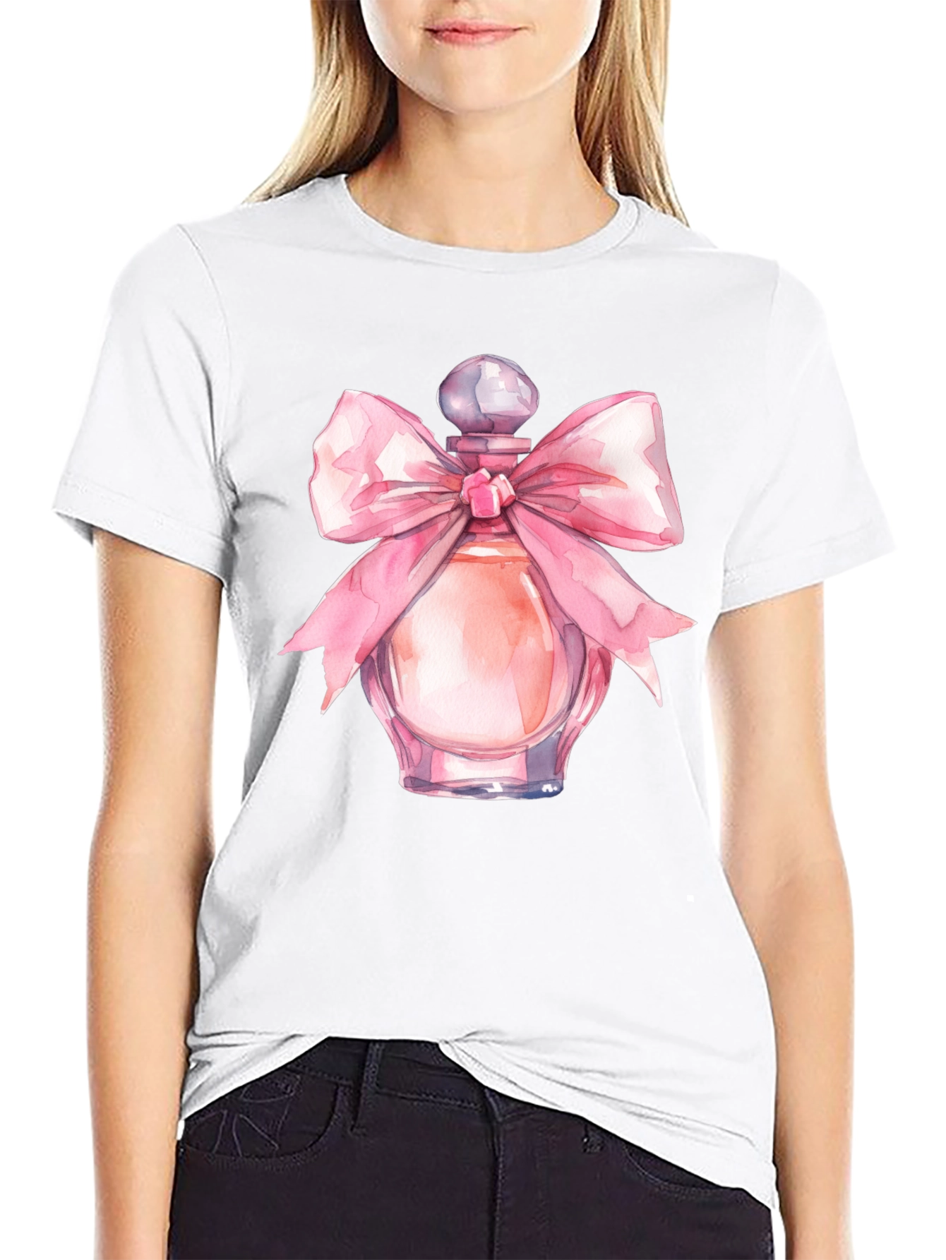 Perfume Bottle Graphic Tee - Black