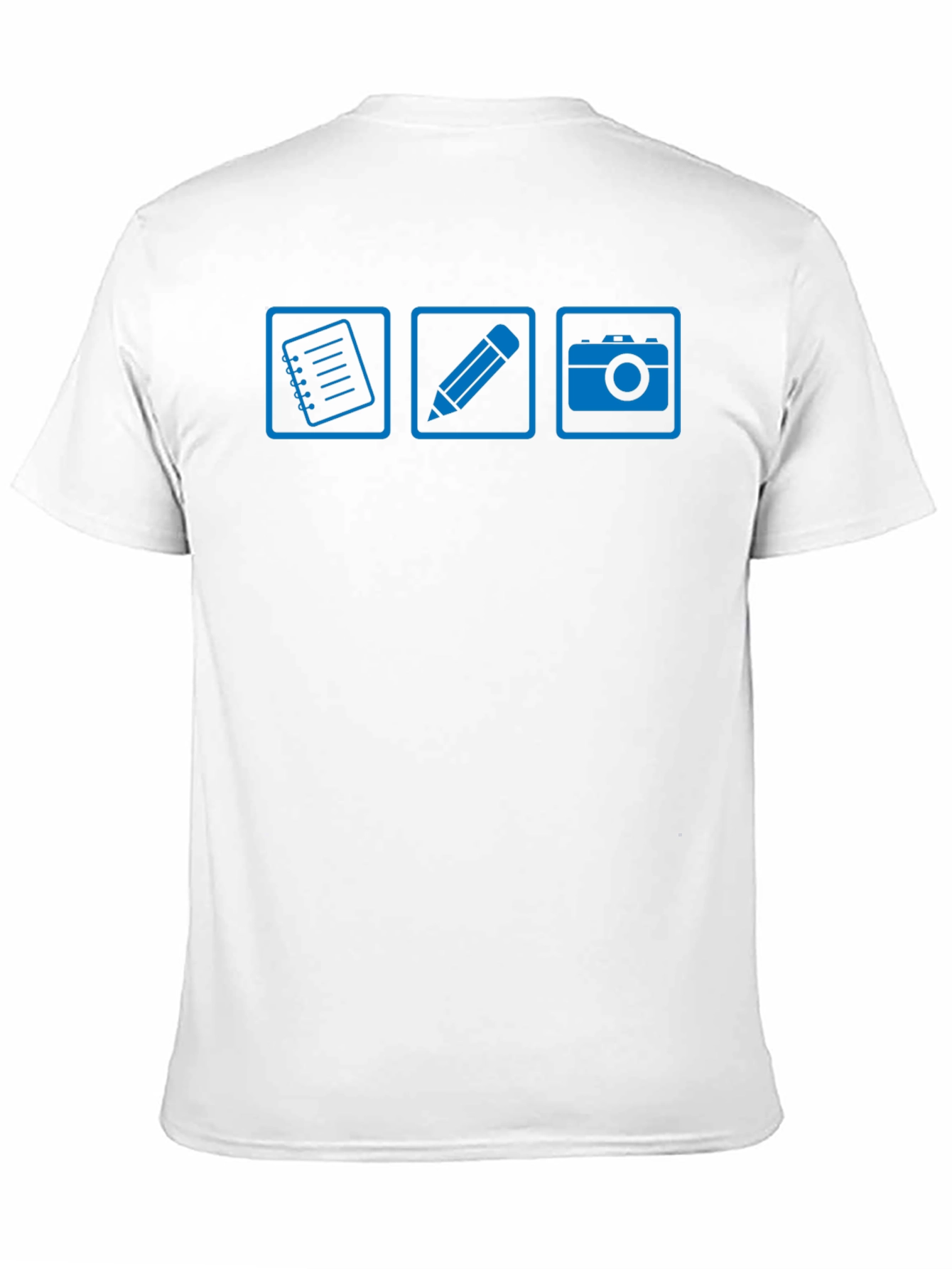 Notebook Pencil Camera Black Graphic T-Shirt