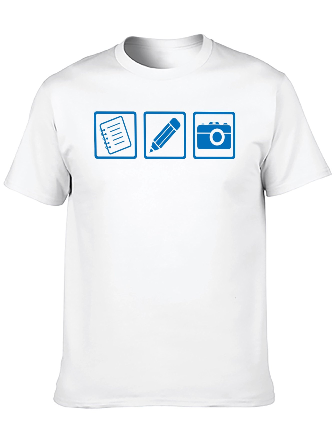 Notebook Pencil Camera Black Graphic T-Shirt