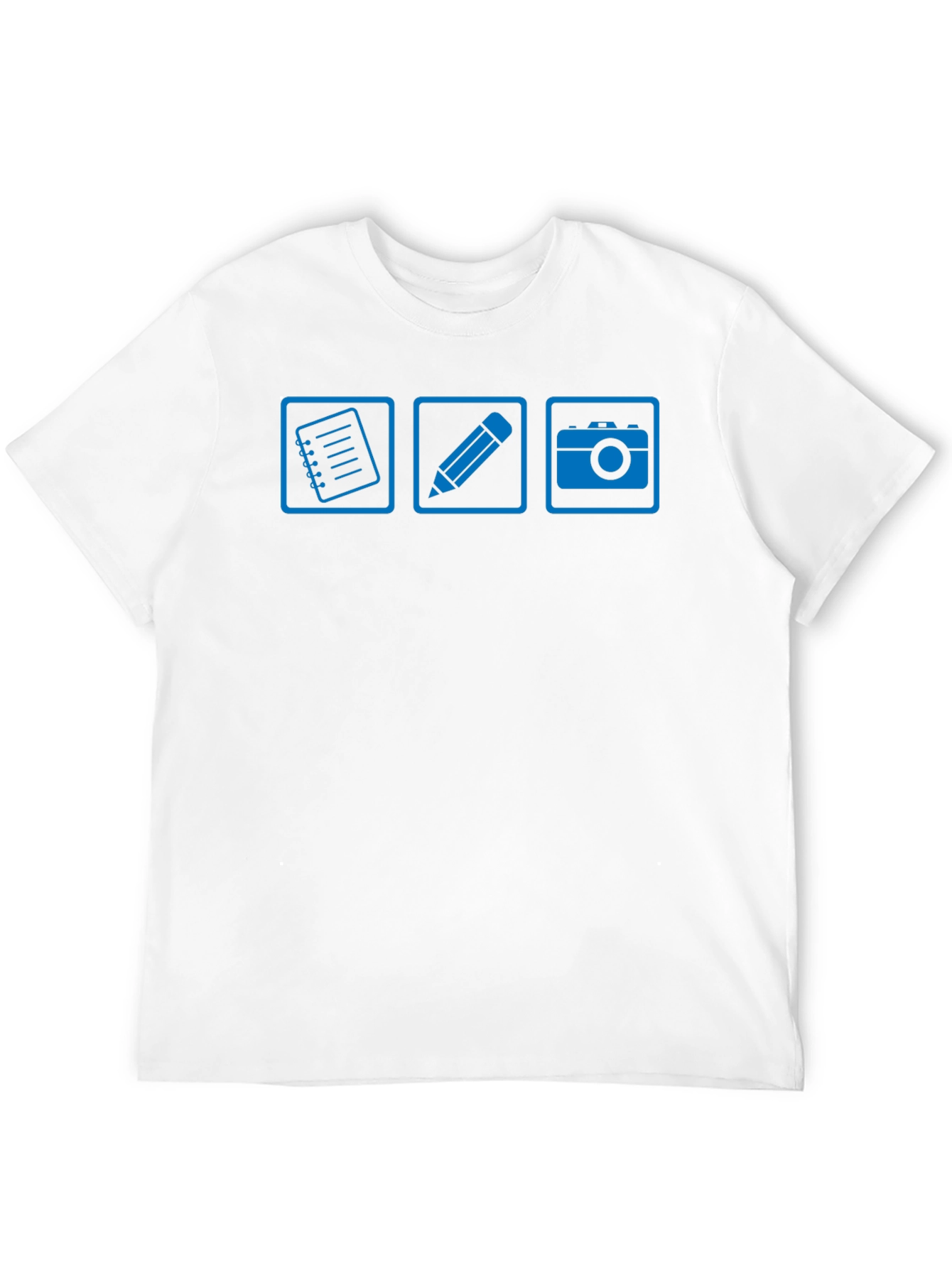 Notebook Pencil Camera Black Graphic T-Shirt