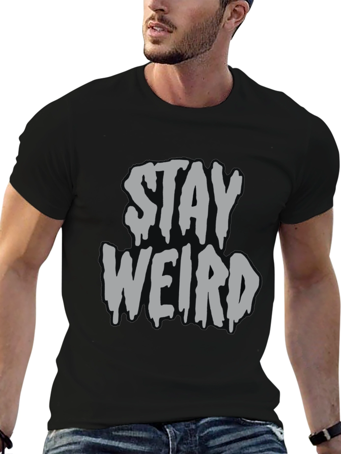 Stay Weird Graphic Tee - Mens Black T-Shirt