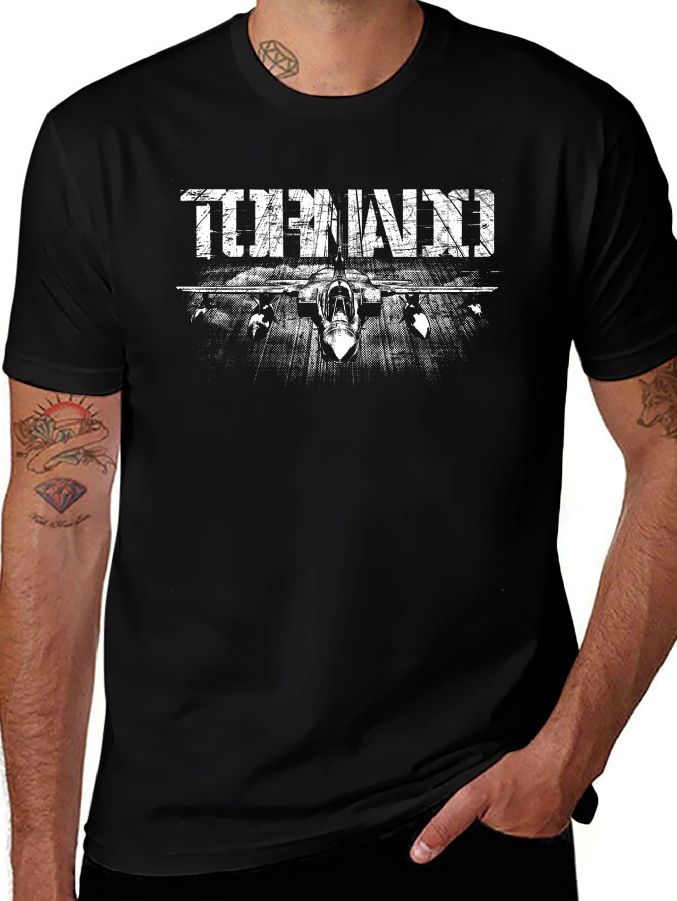 Tornado Jet Fighter Black T-Shirt