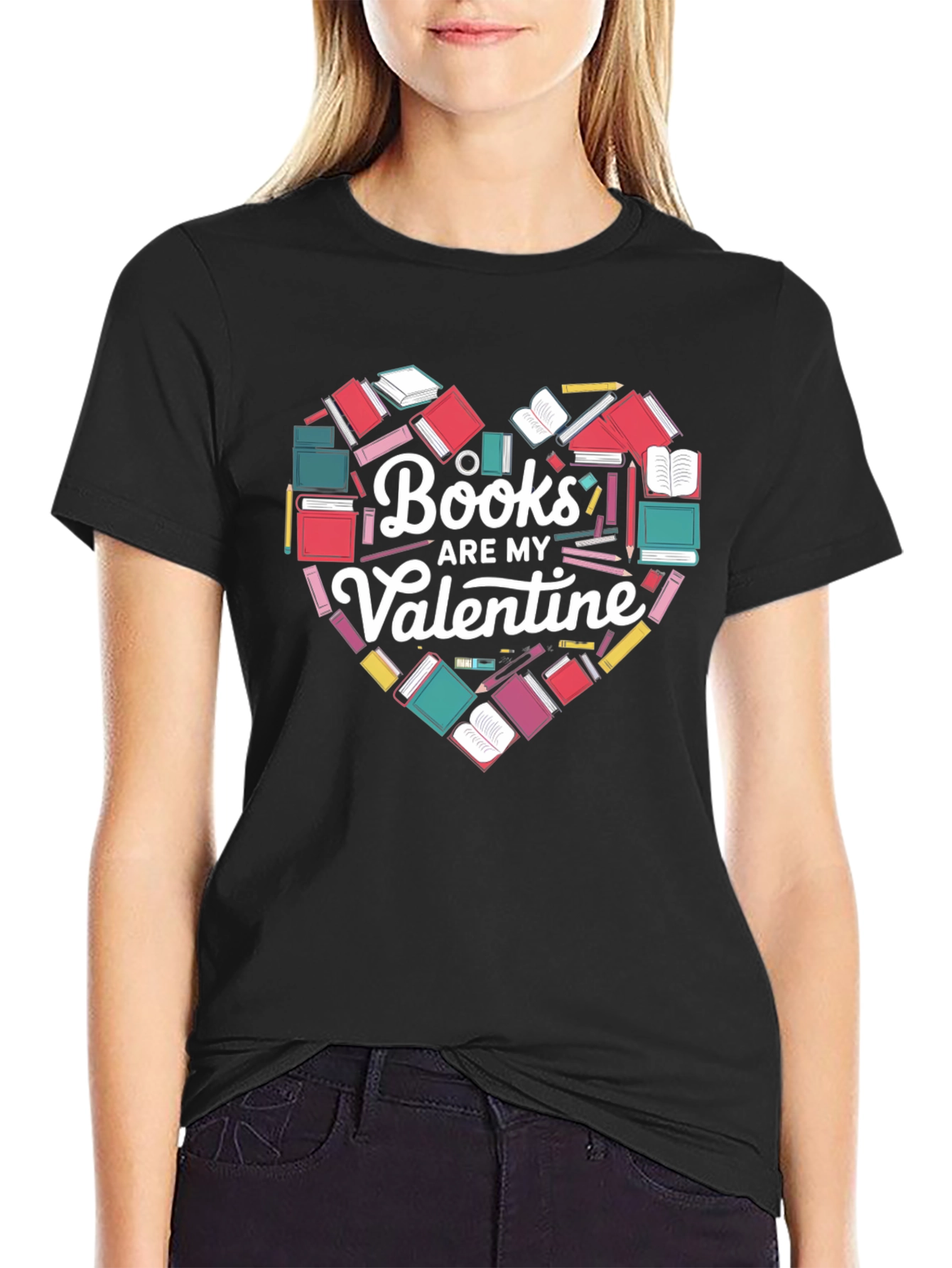 Books Are My Valentine Graphic T-Shirt