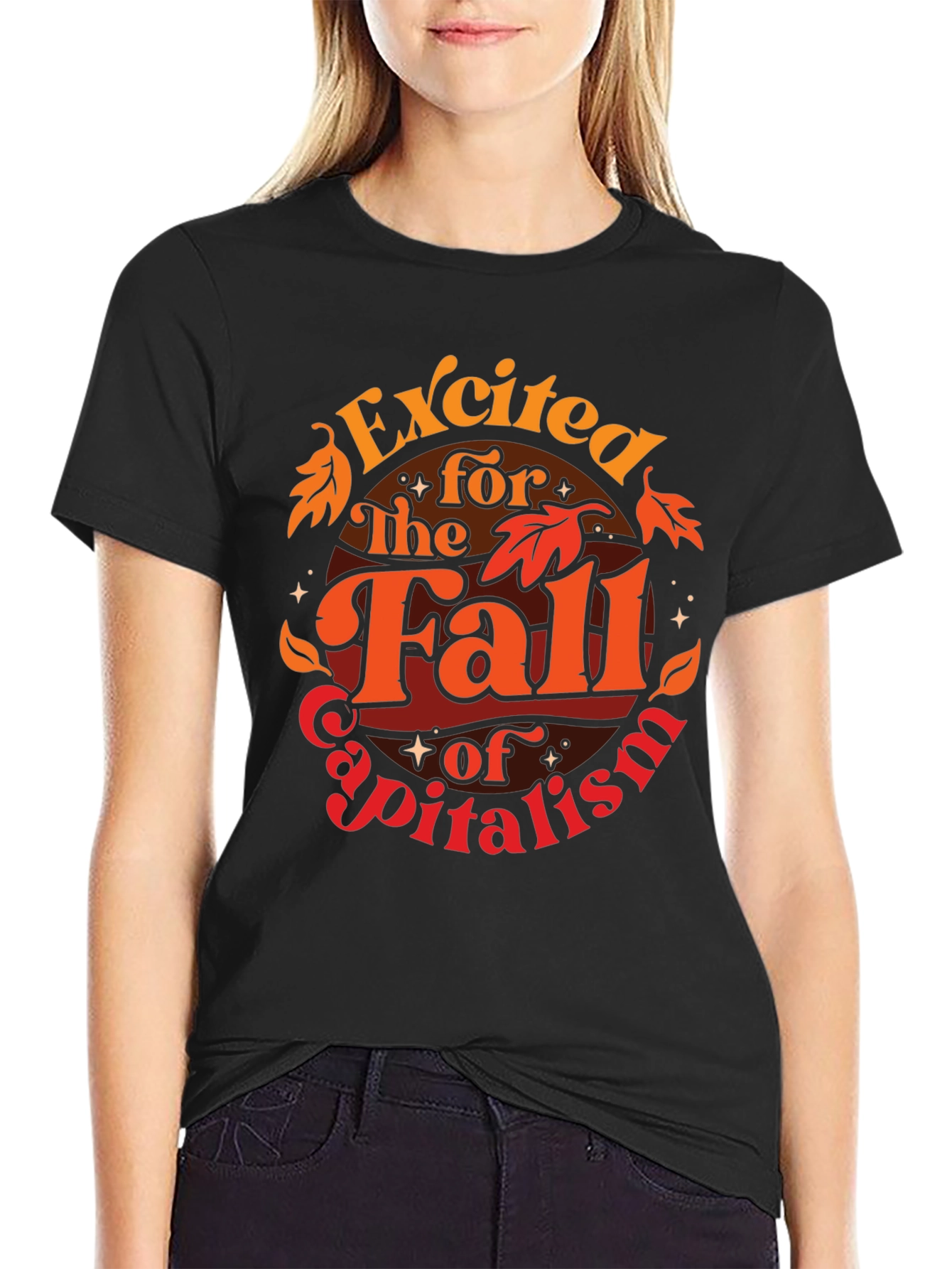 Excited for the Fall of Capitalism Graphic T-Shirt