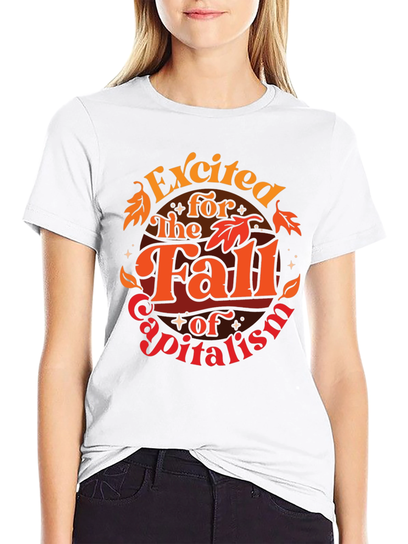 Excited for the Fall of Capitalism Graphic T-Shirt