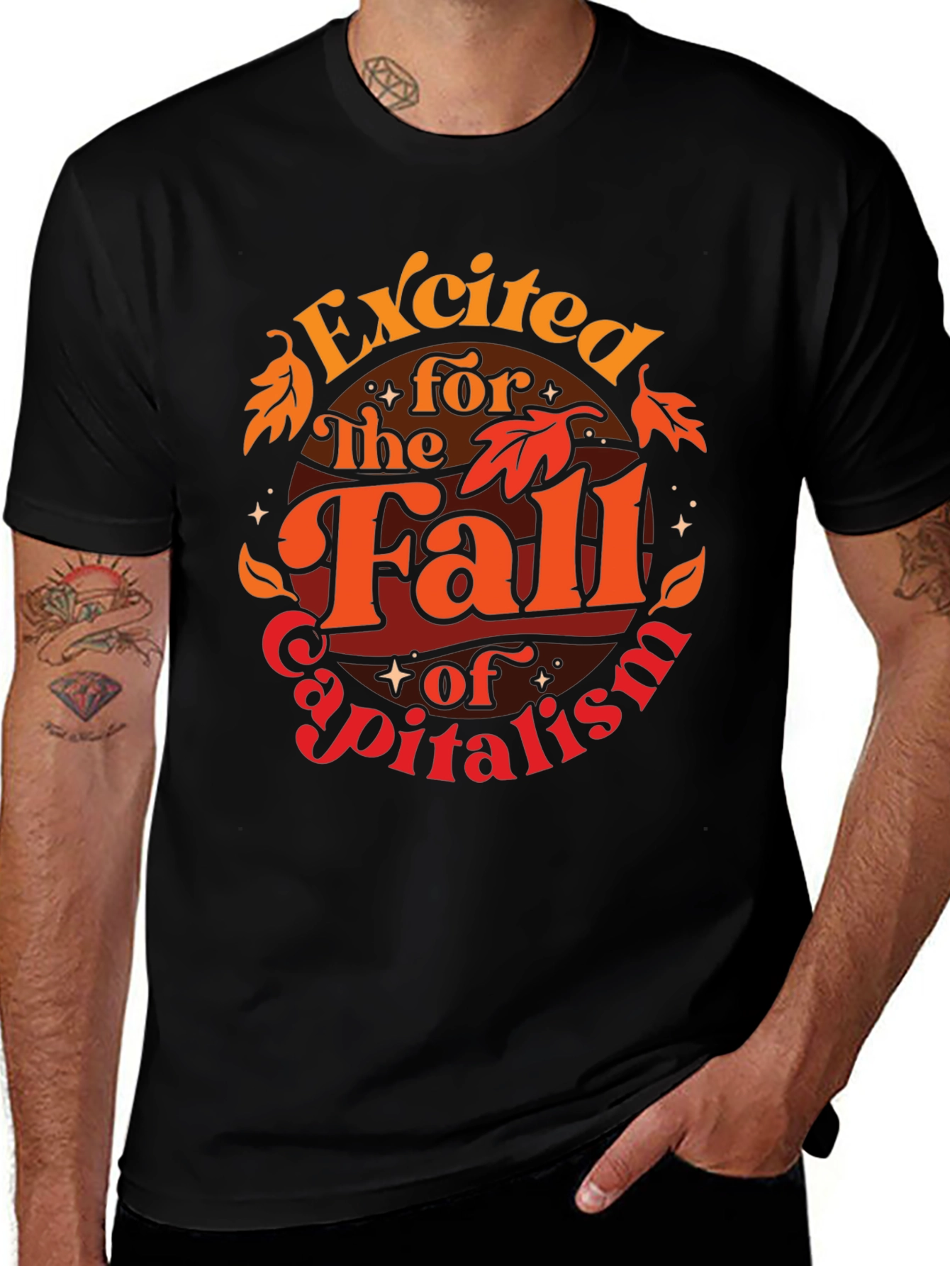 Excited for the Fall of Capitalism Graphic T-Shirt
