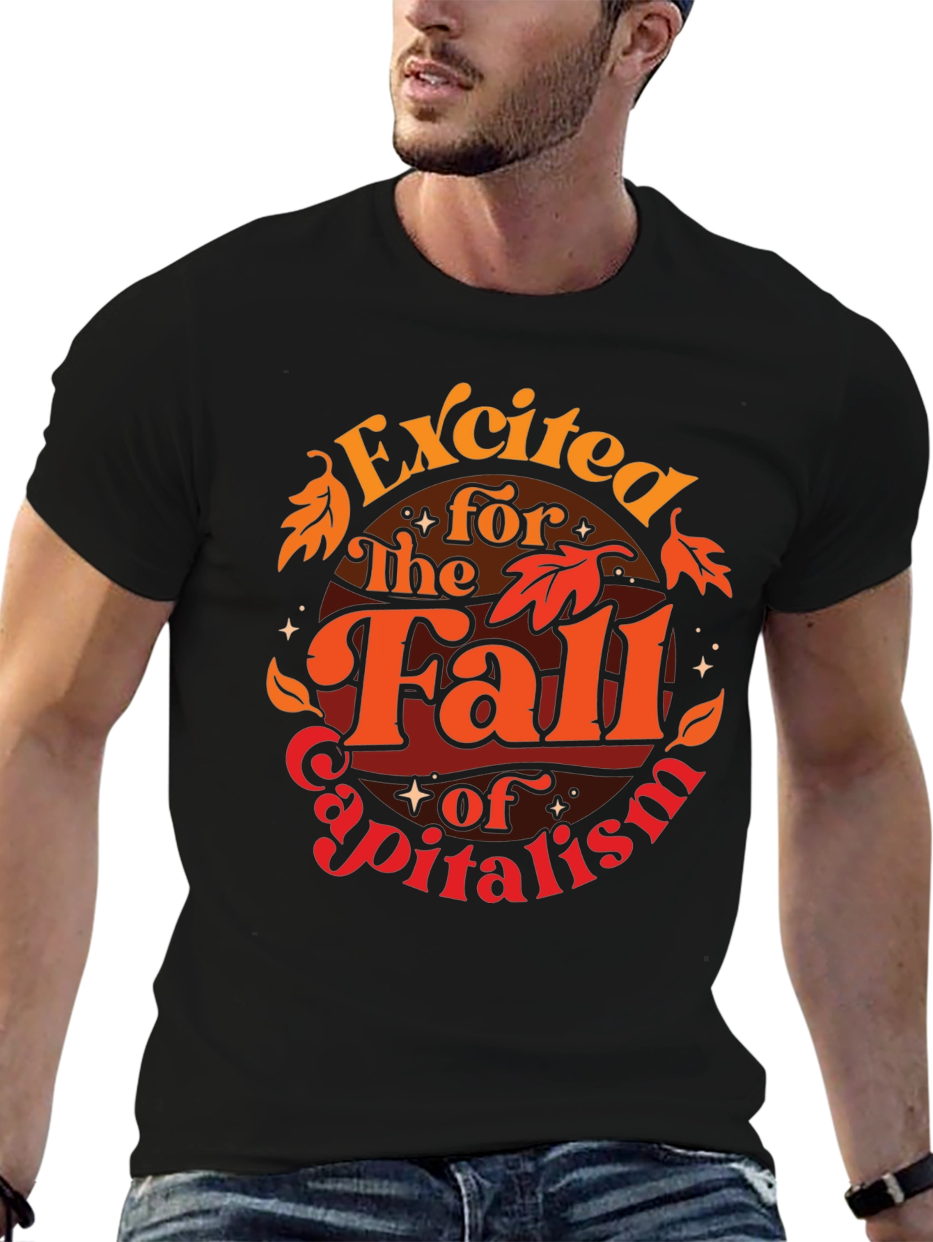 Excited for the Fall of Capitalism Graphic T-Shirt