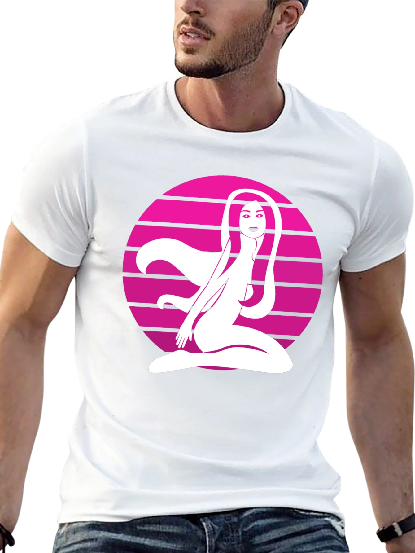 Retro Graphic Tee - Woman in Circle