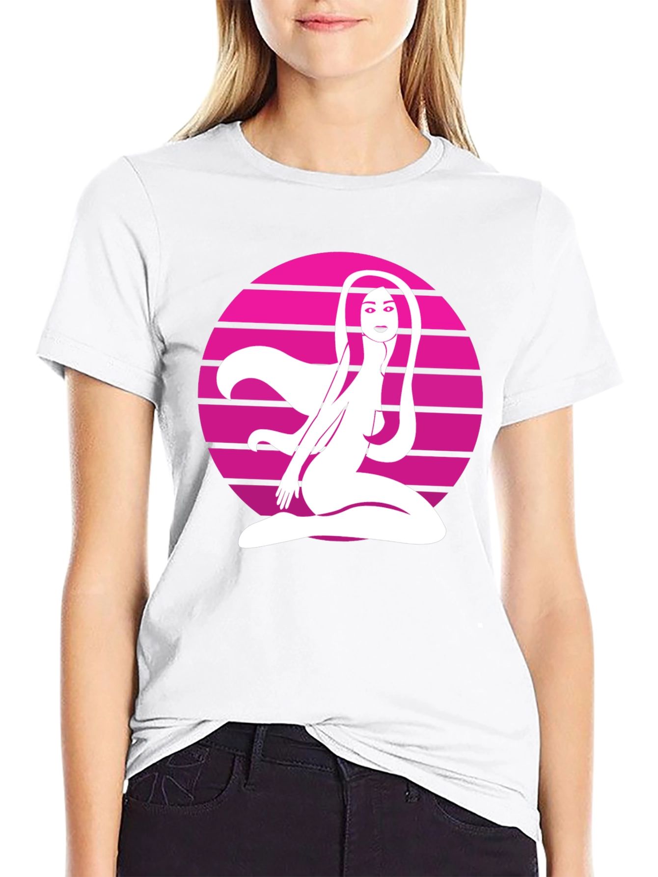 Retro Graphic Tee - Woman in Circle