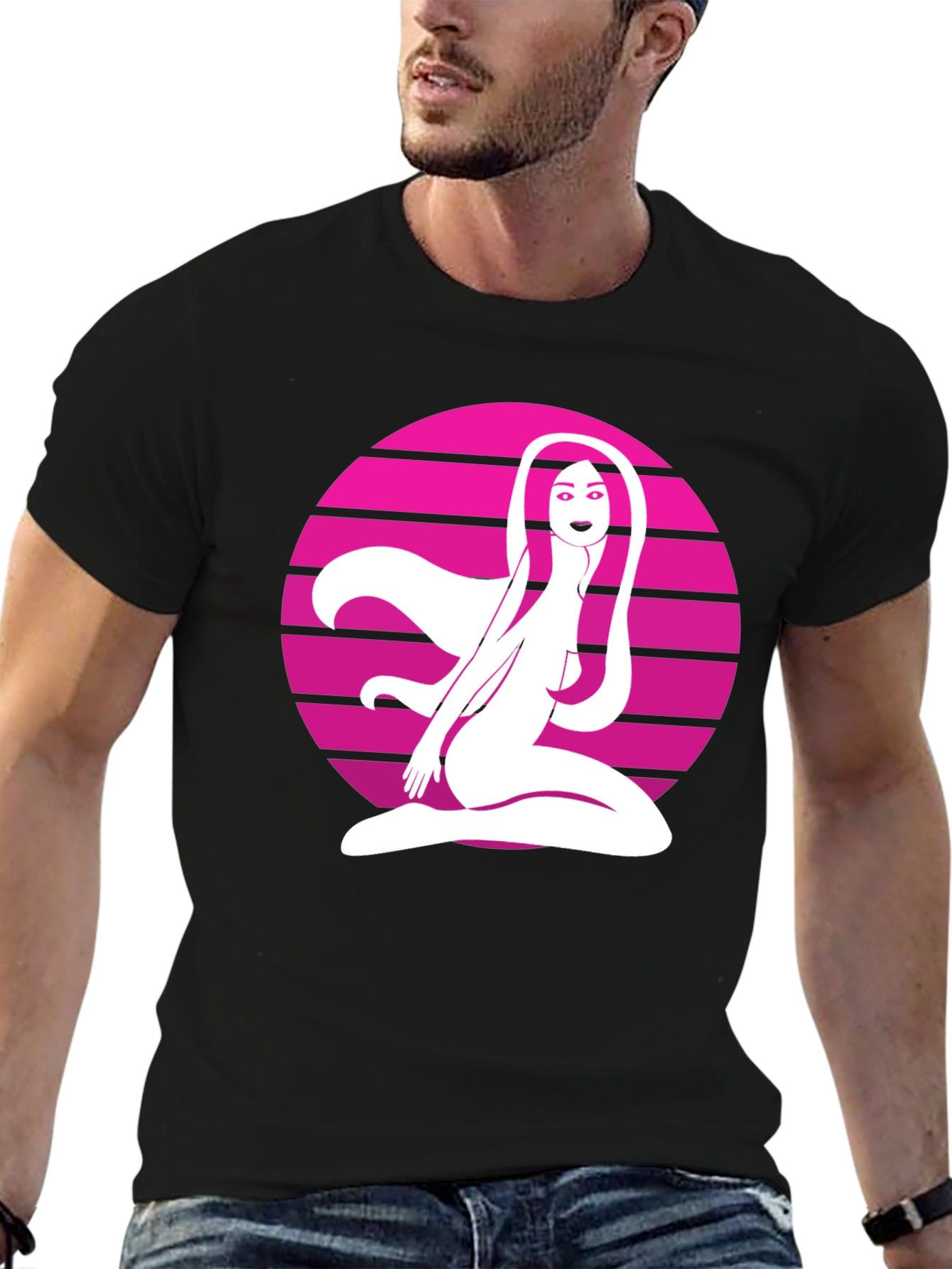 Retro Graphic Tee - Woman in Circle