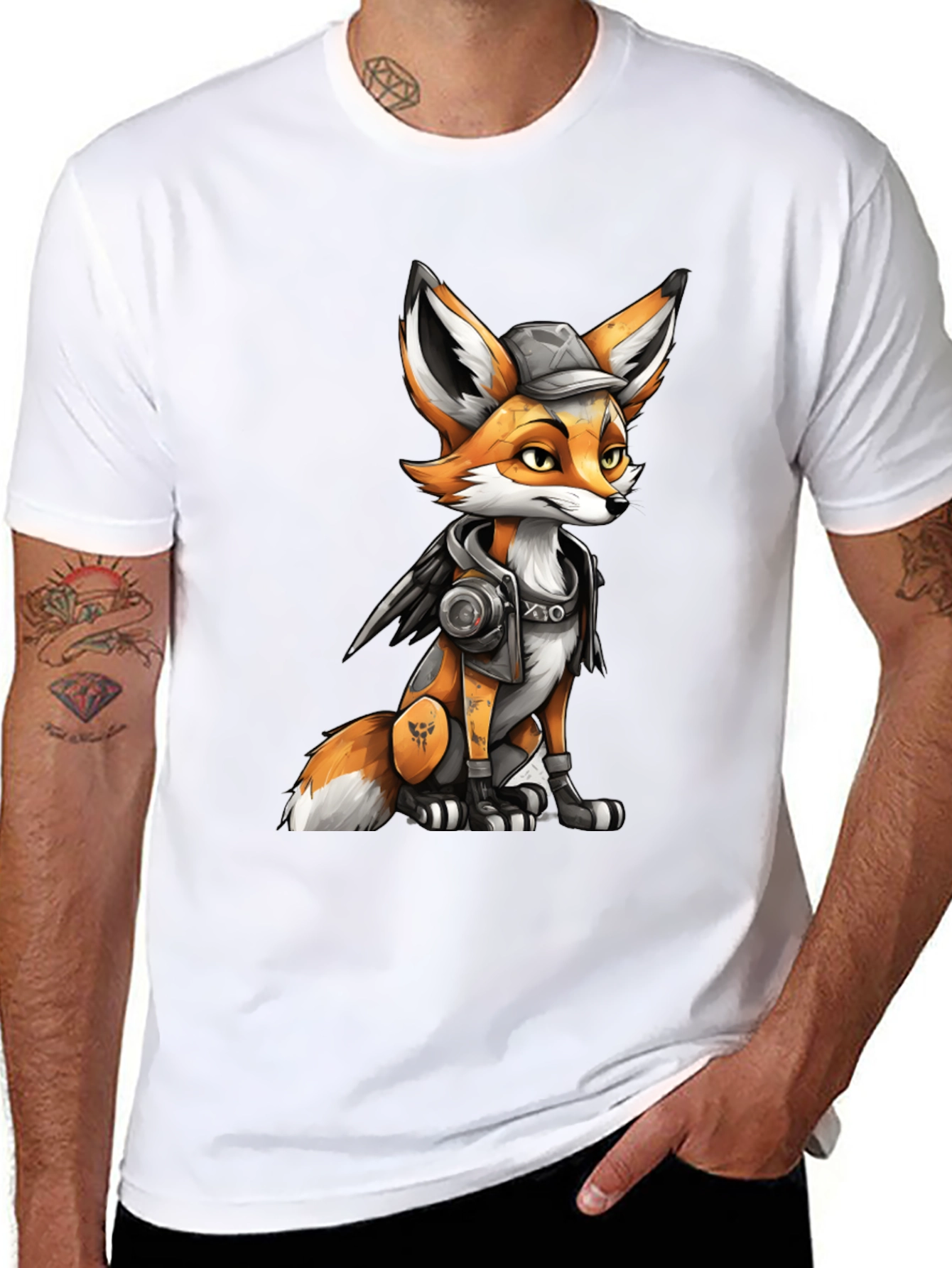 Fox Character Graphic Black T-Shirt
