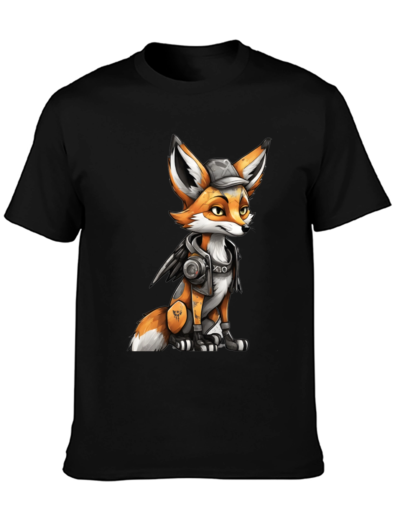 Fox Character Graphic Black T-Shirt