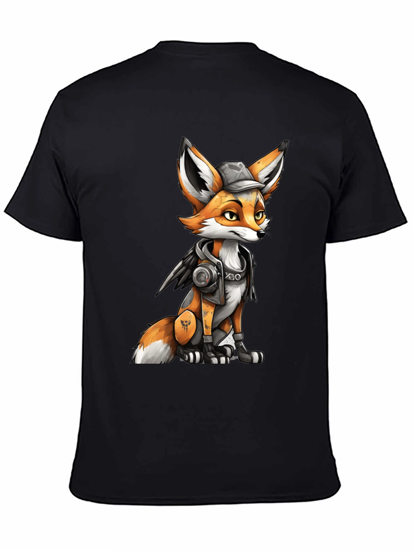 Fox Character Graphic Black T-Shirt