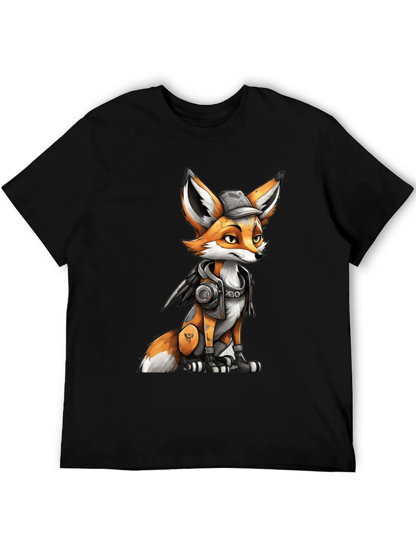 Fox Character Graphic Black T-Shirt