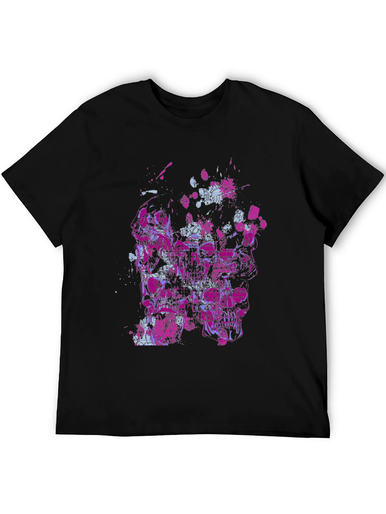 Edgy Skull Graphic Tee - Black
