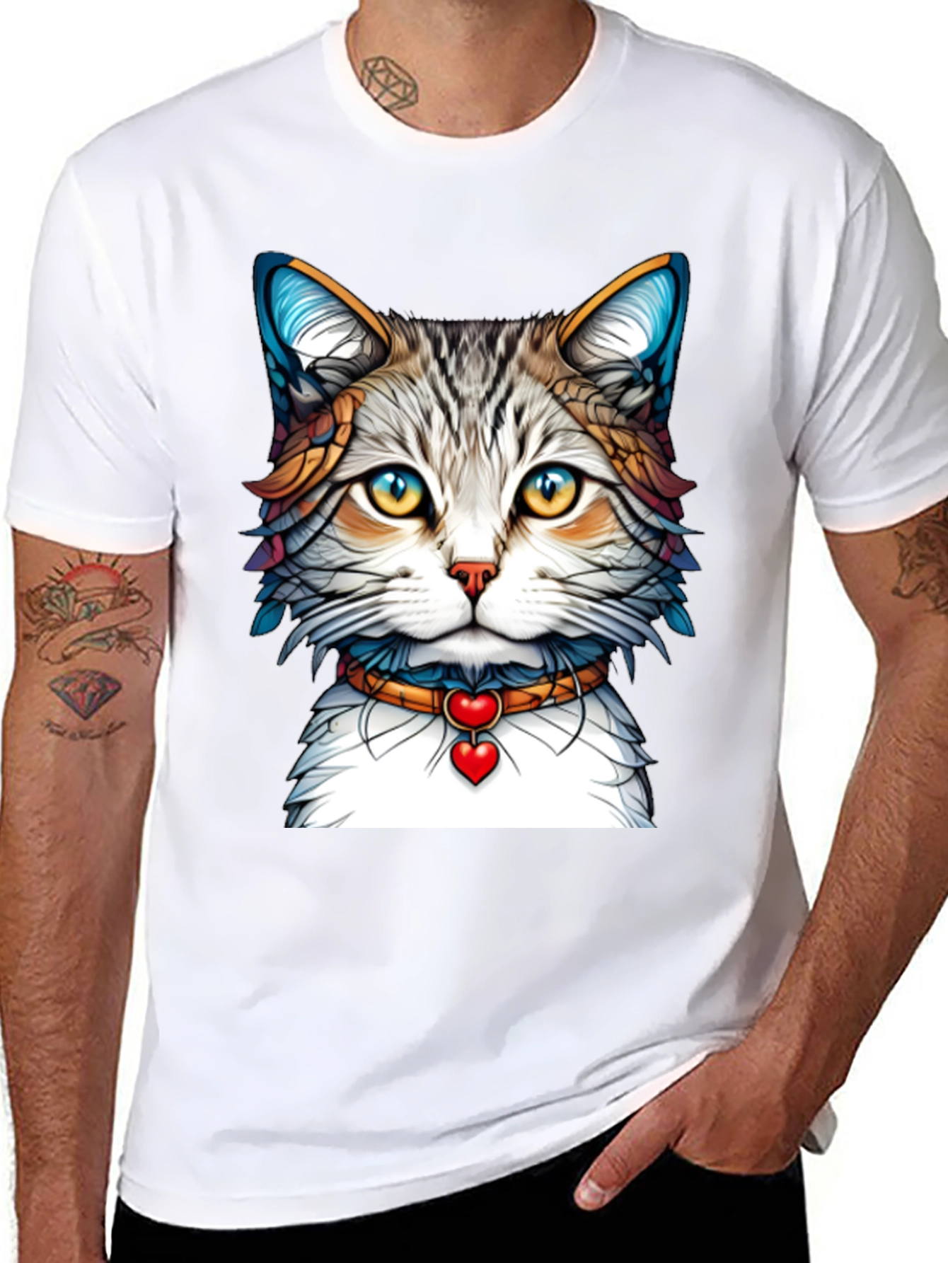 Cat Lover Graphic Tee - Black
