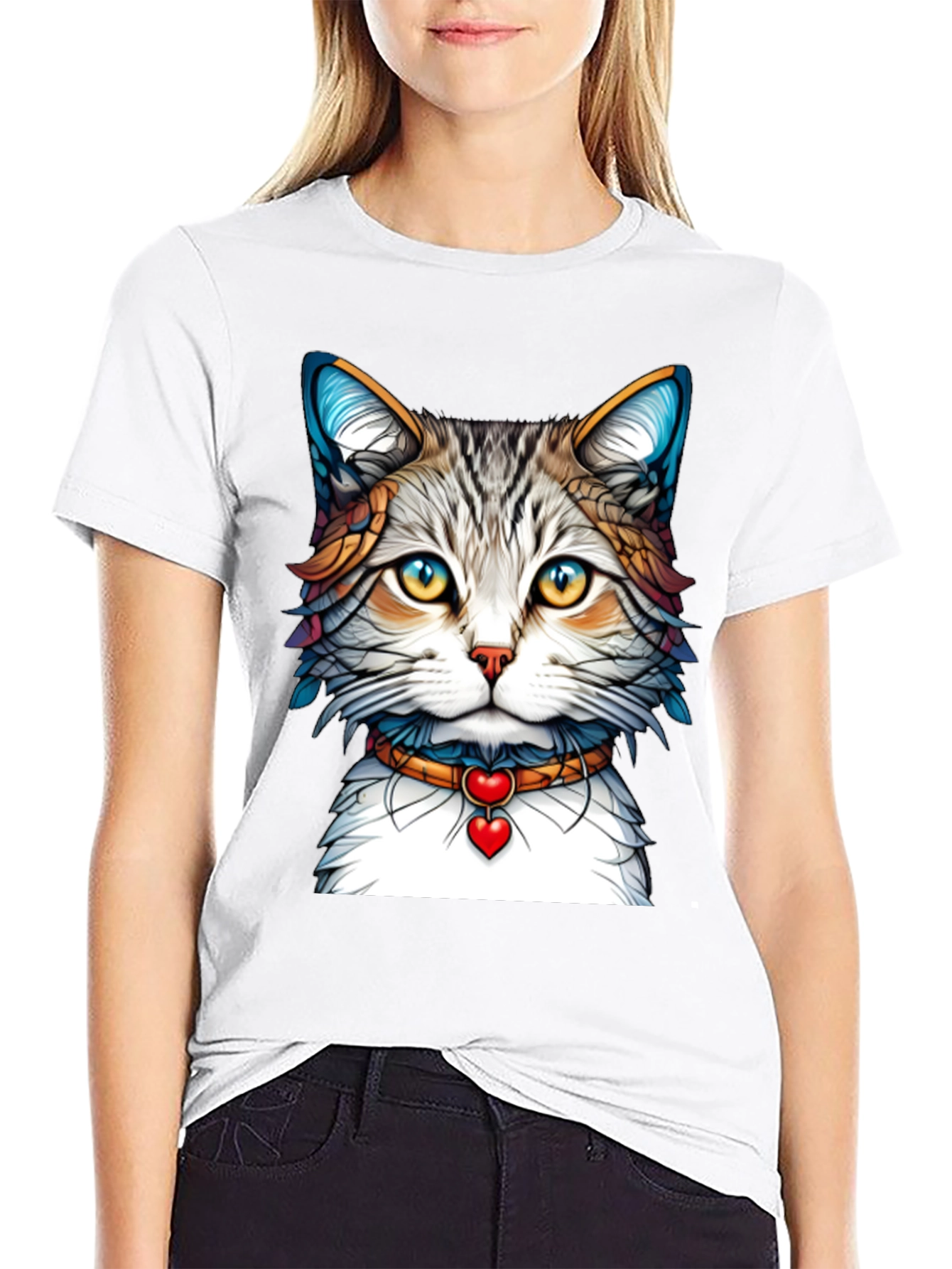 Cat Lover Graphic Tee - Black