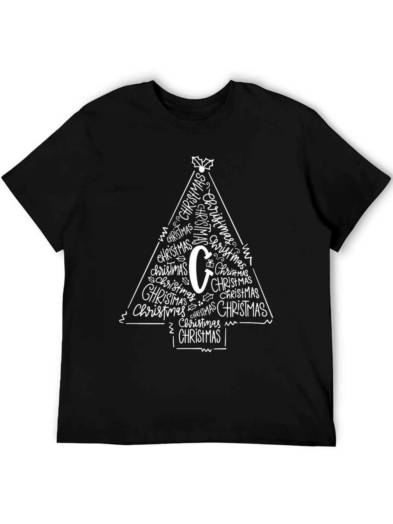 Festive Christmas Tree Word Art T-Shirt