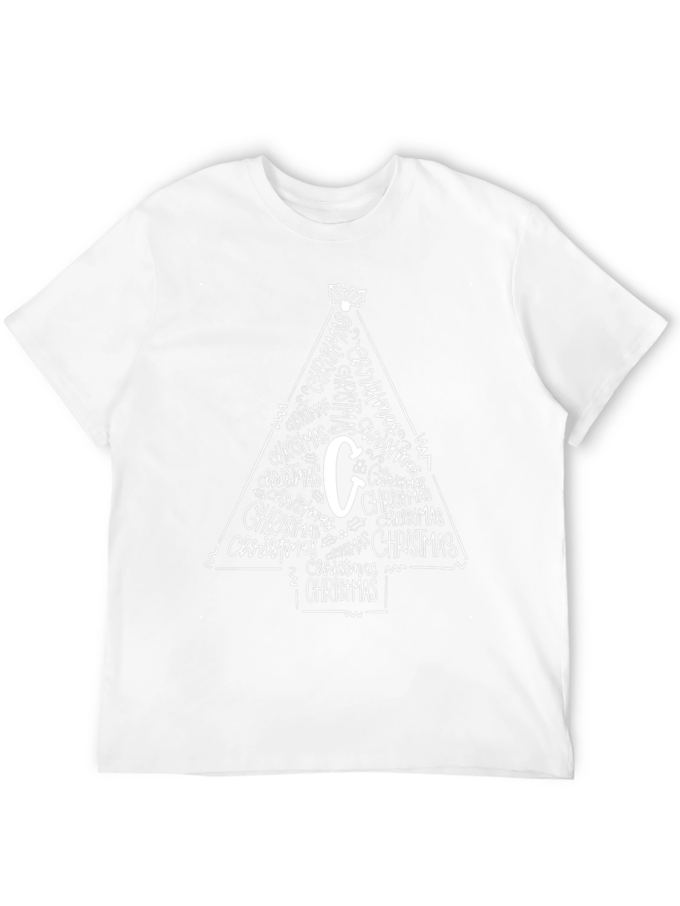 Festive Christmas Tree Word Art T-Shirt