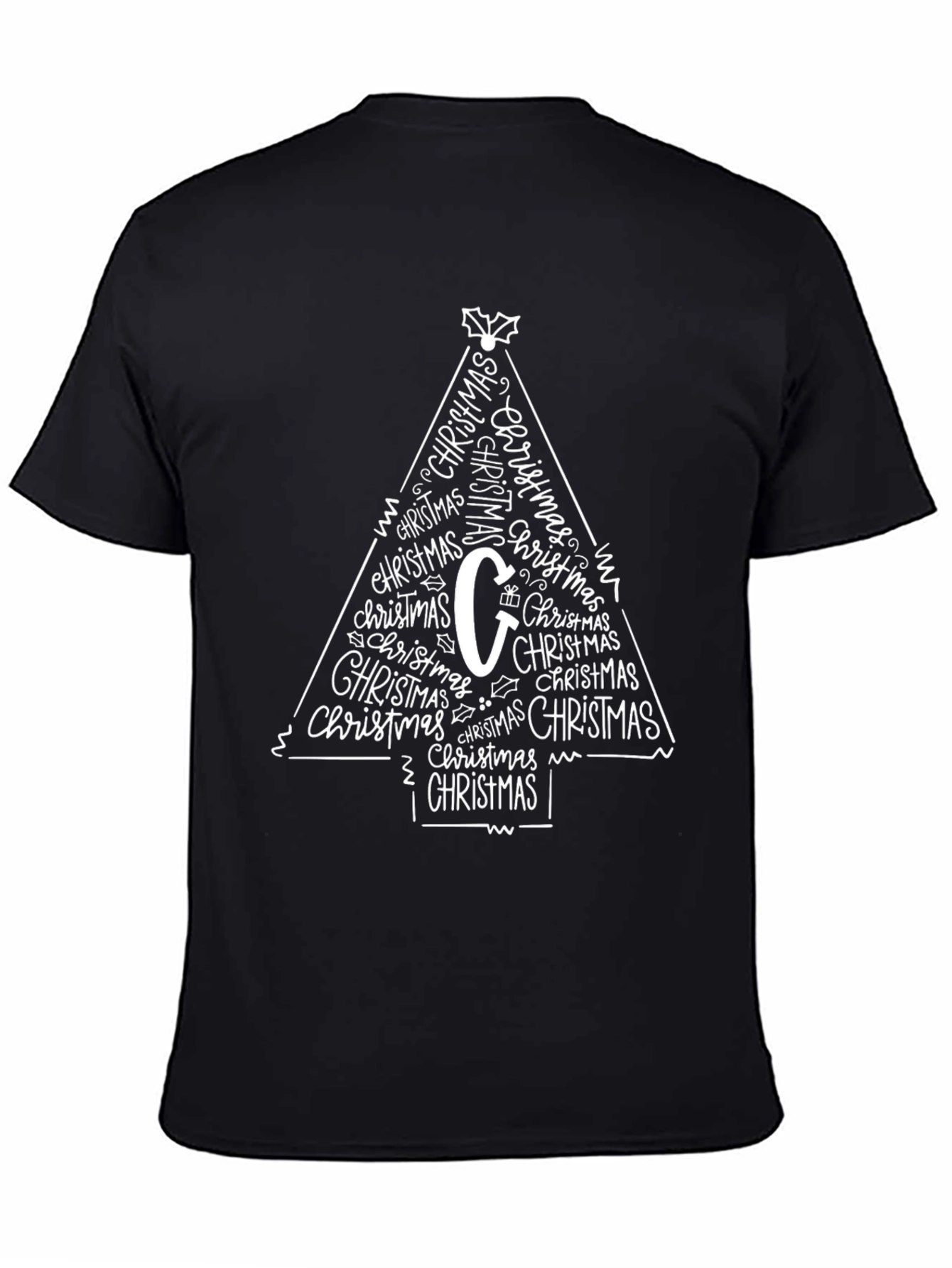 Festive Christmas Tree Word Art T-Shirt