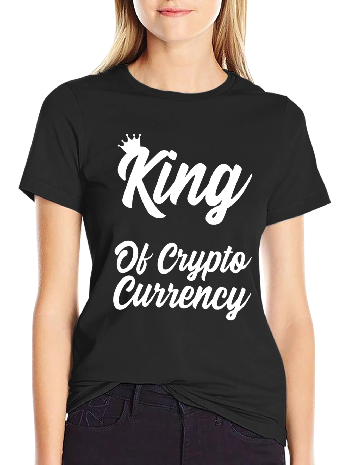 King of Crypto Currency T-Shirt - Black Graphic Tee