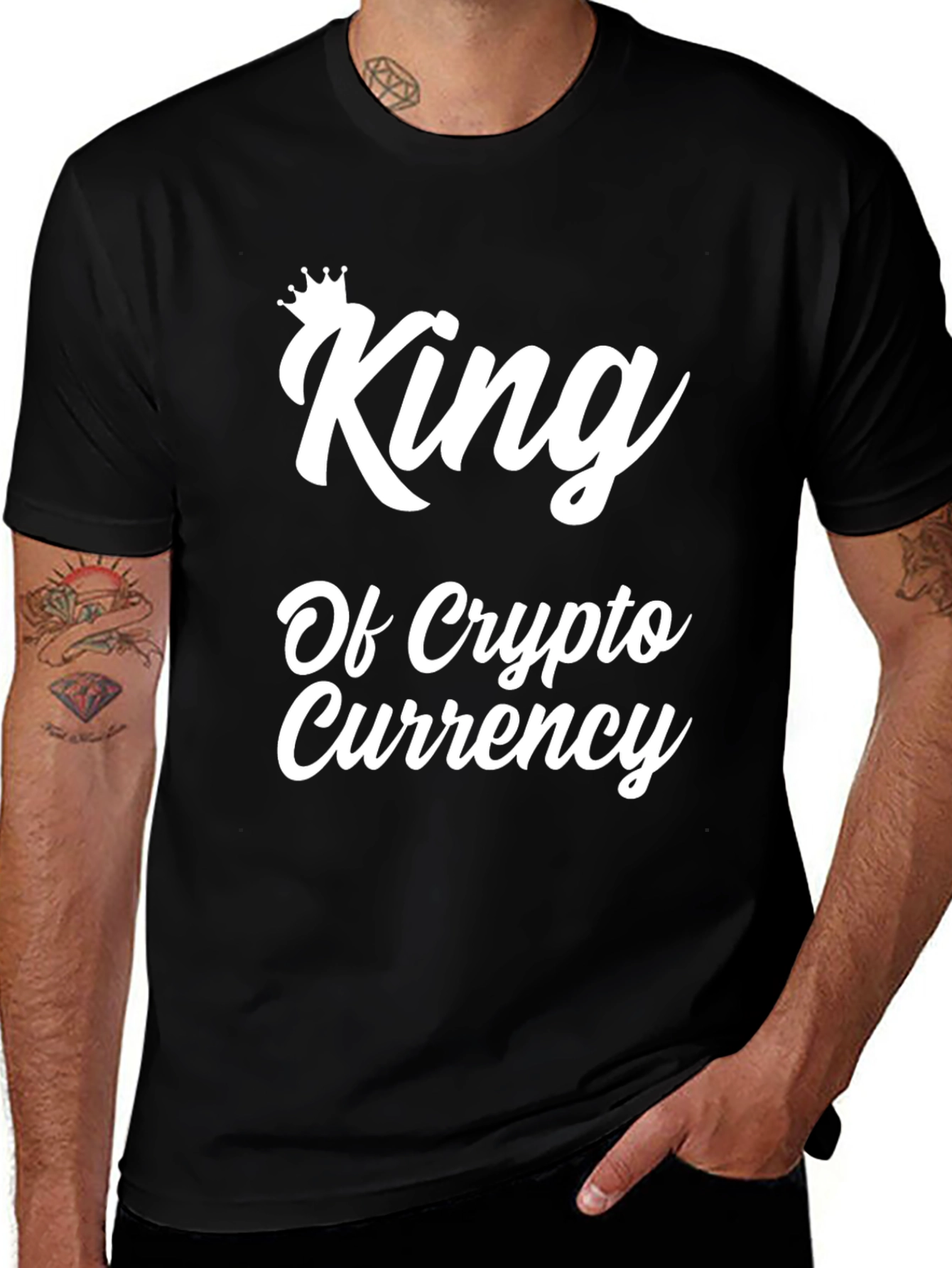 King of Crypto Currency T-Shirt - Black Graphic Tee