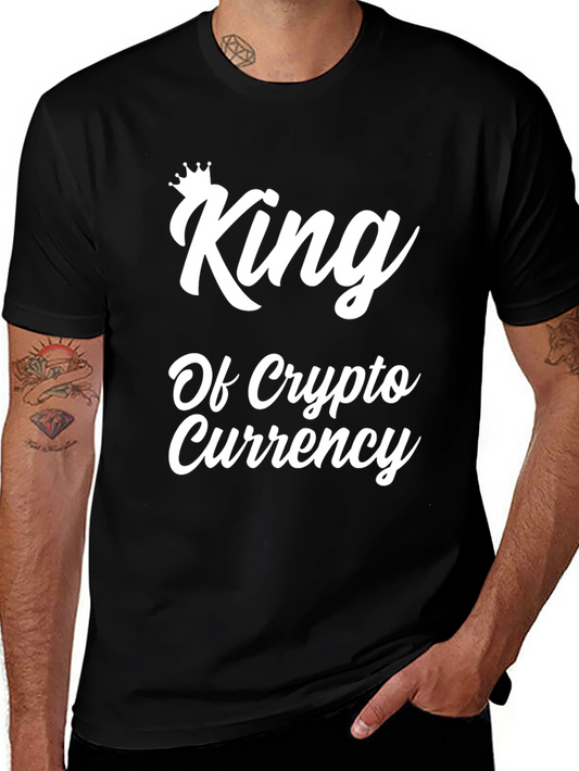 King of Crypto Currency T-Shirt - Black Graphic Tee