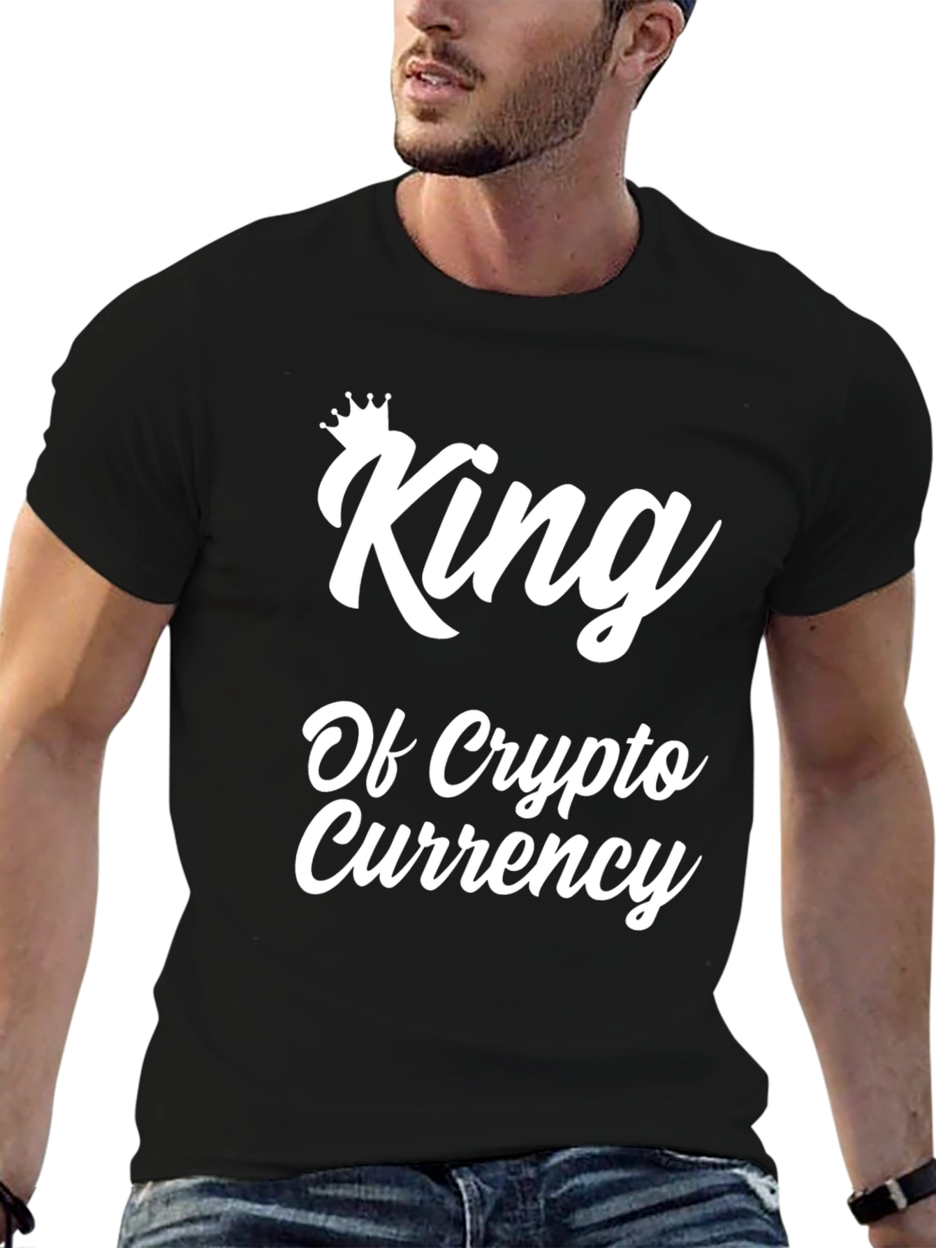 King of Crypto Currency T-Shirt - Black Graphic Tee