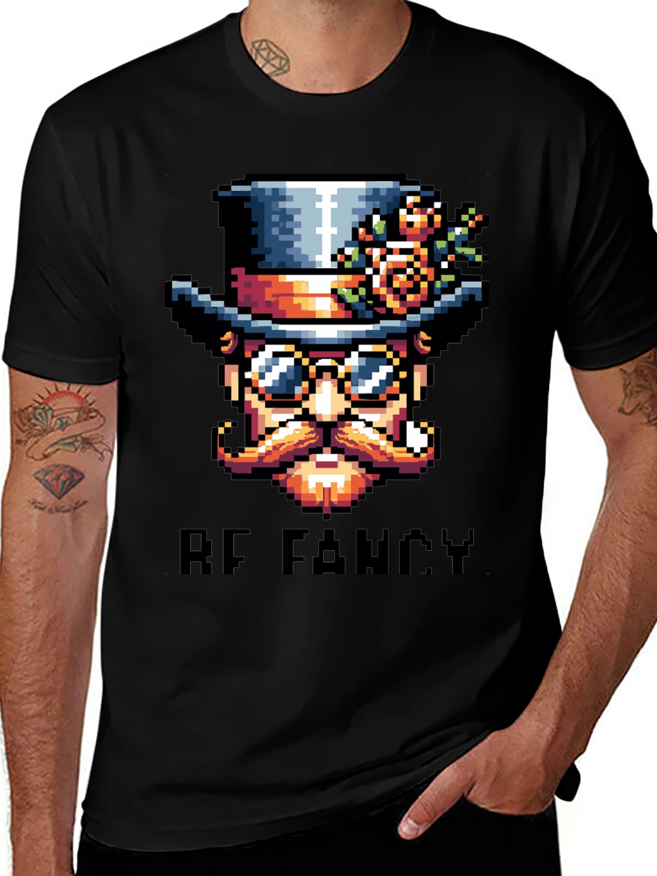 Be Fancy Pixel Art T-Shirt - Unique Steampunk Style