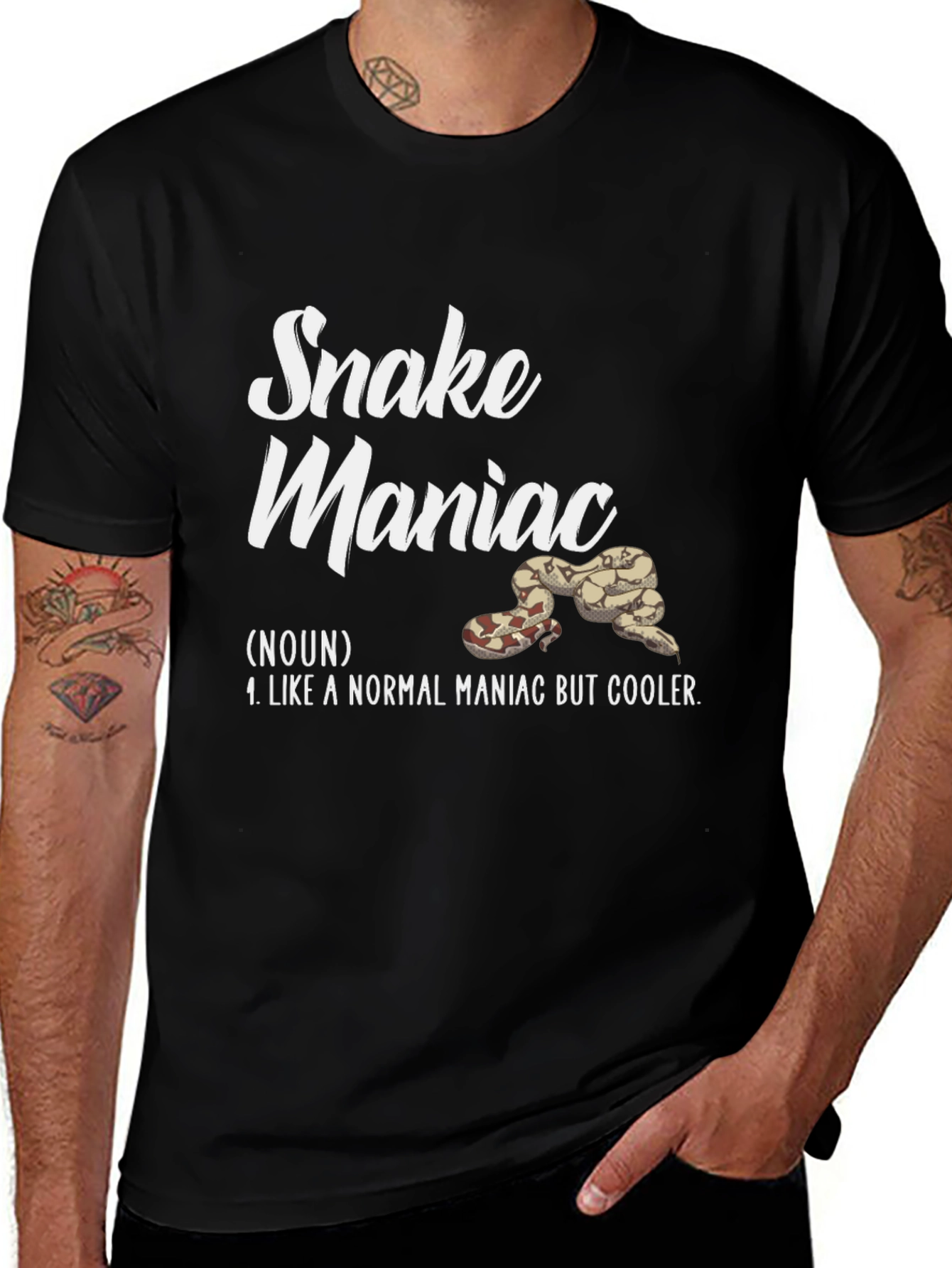 Snake Maniac Graphic T-Shirt - Cool Reptile Lover Tee