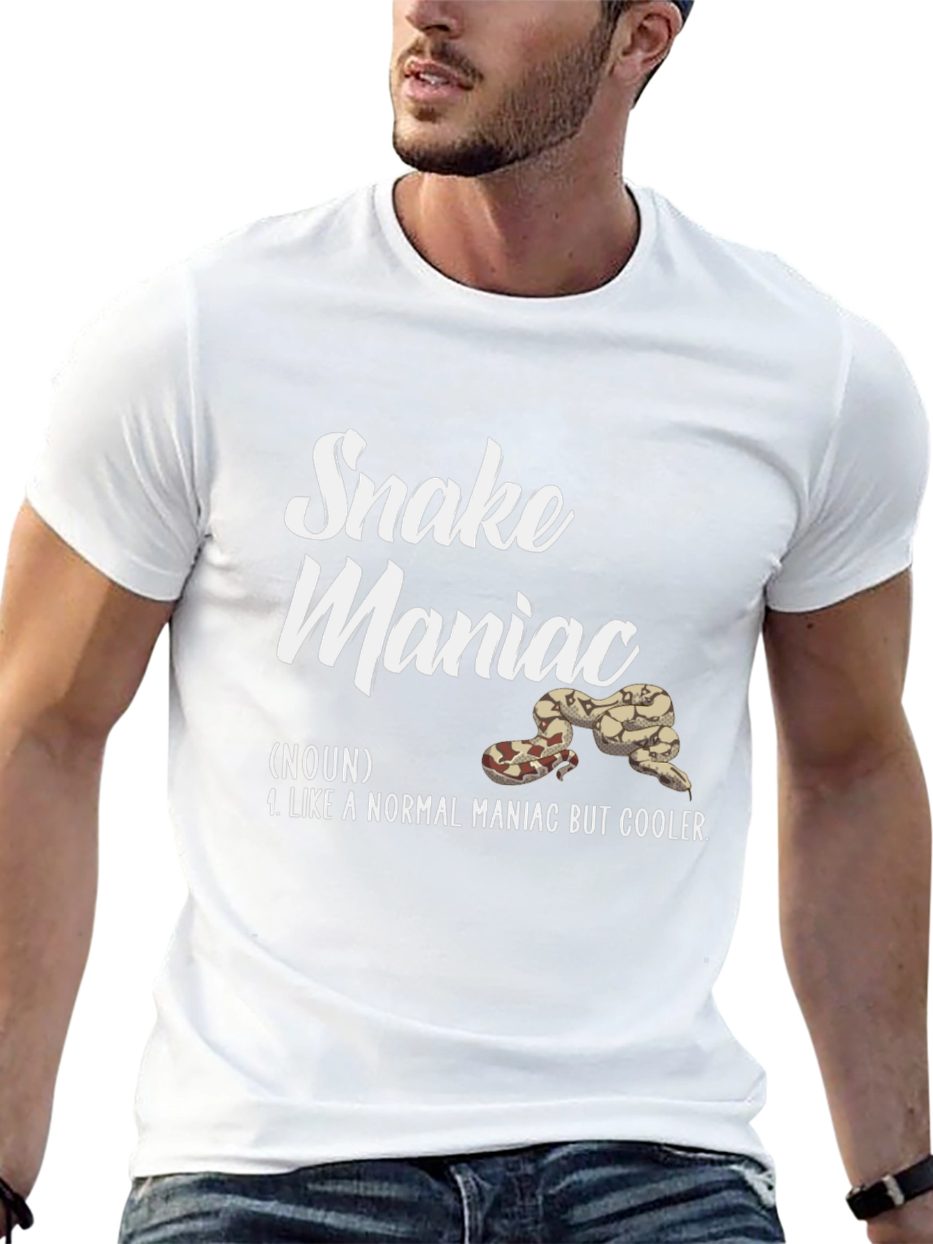 Snake Maniac Graphic T-Shirt - Cool Reptile Lover Tee