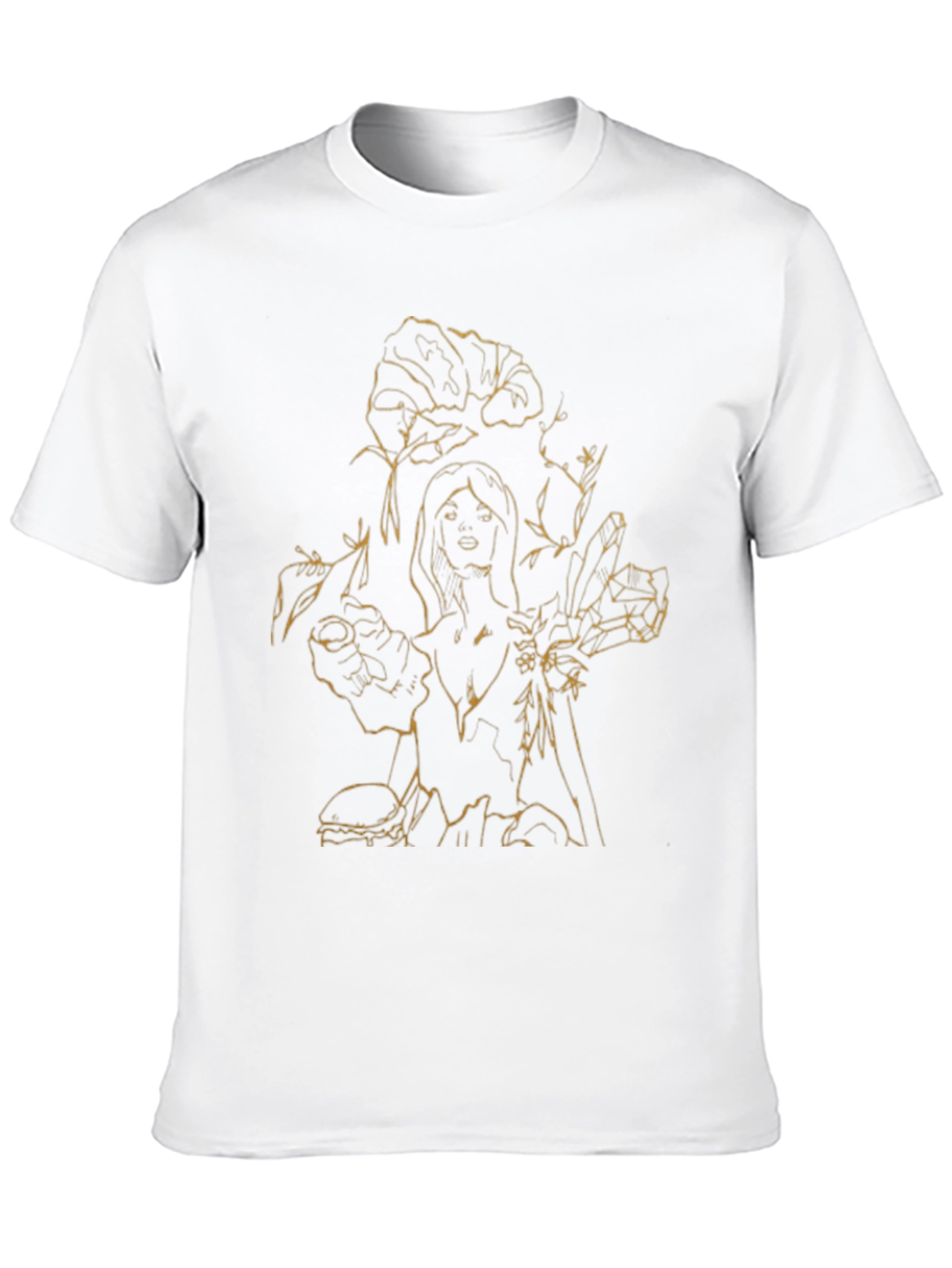 Floral & Woman Graphic Tee - Black
