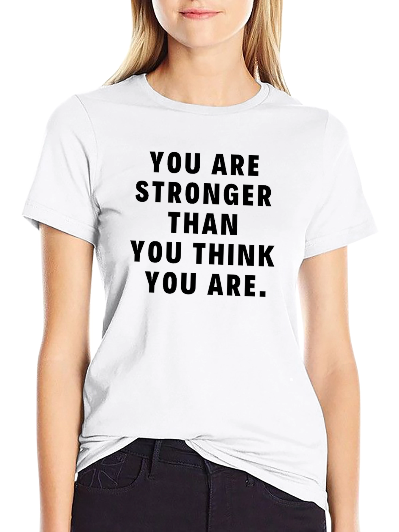 Motivational Black T-Shirt: You Are Stronger Than You Think