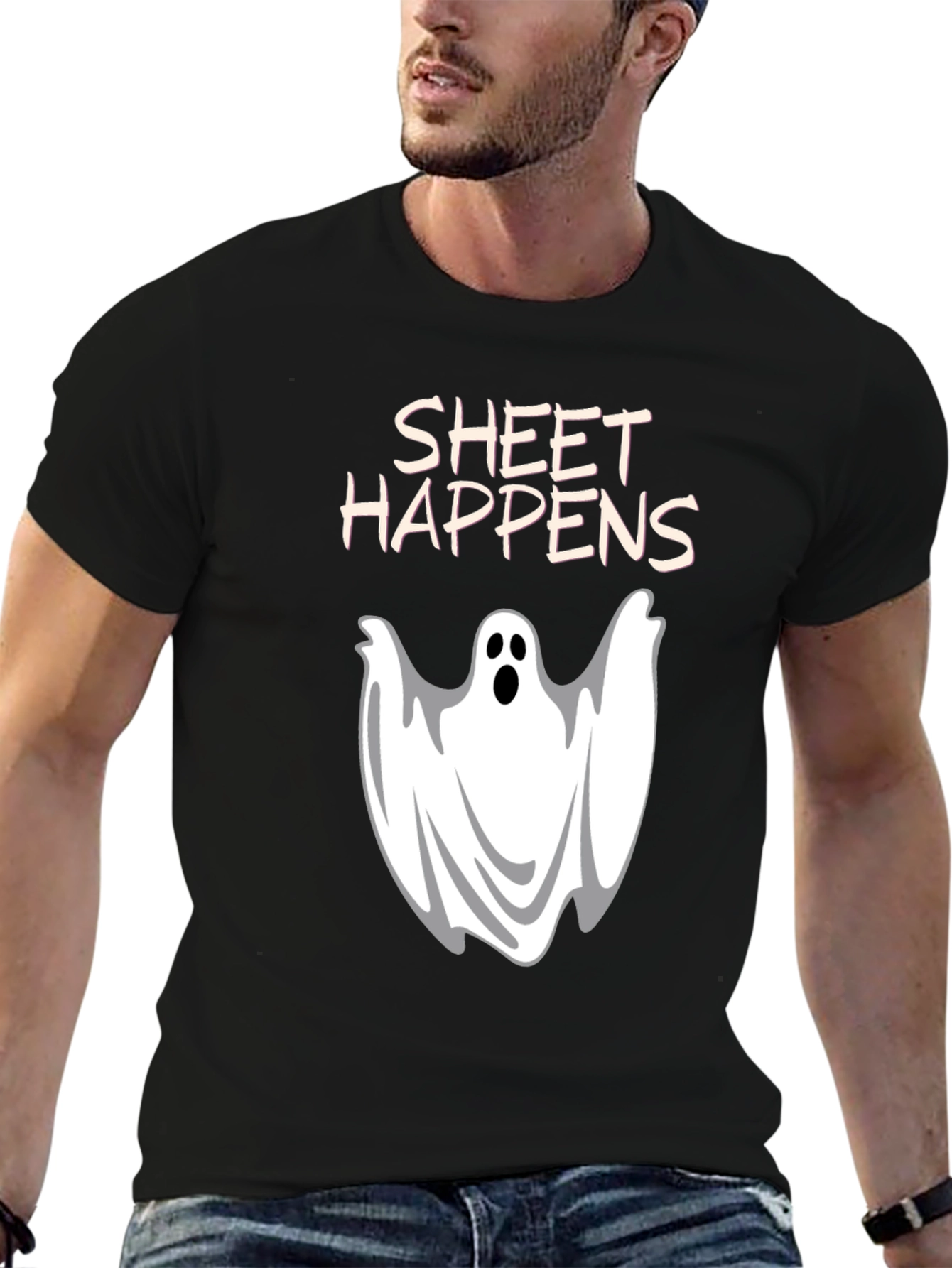 Sheet Happens Ghost Graphic Tee