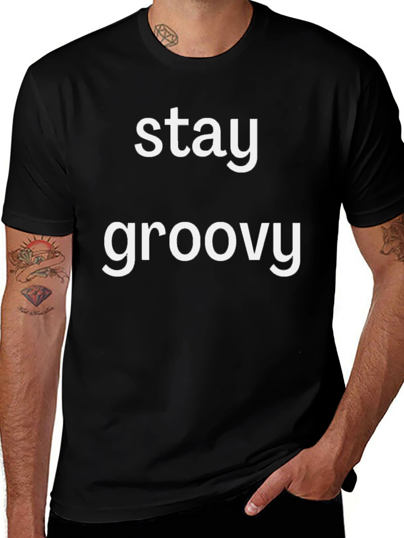 Stay Groovy Black Graphic T-Shirt