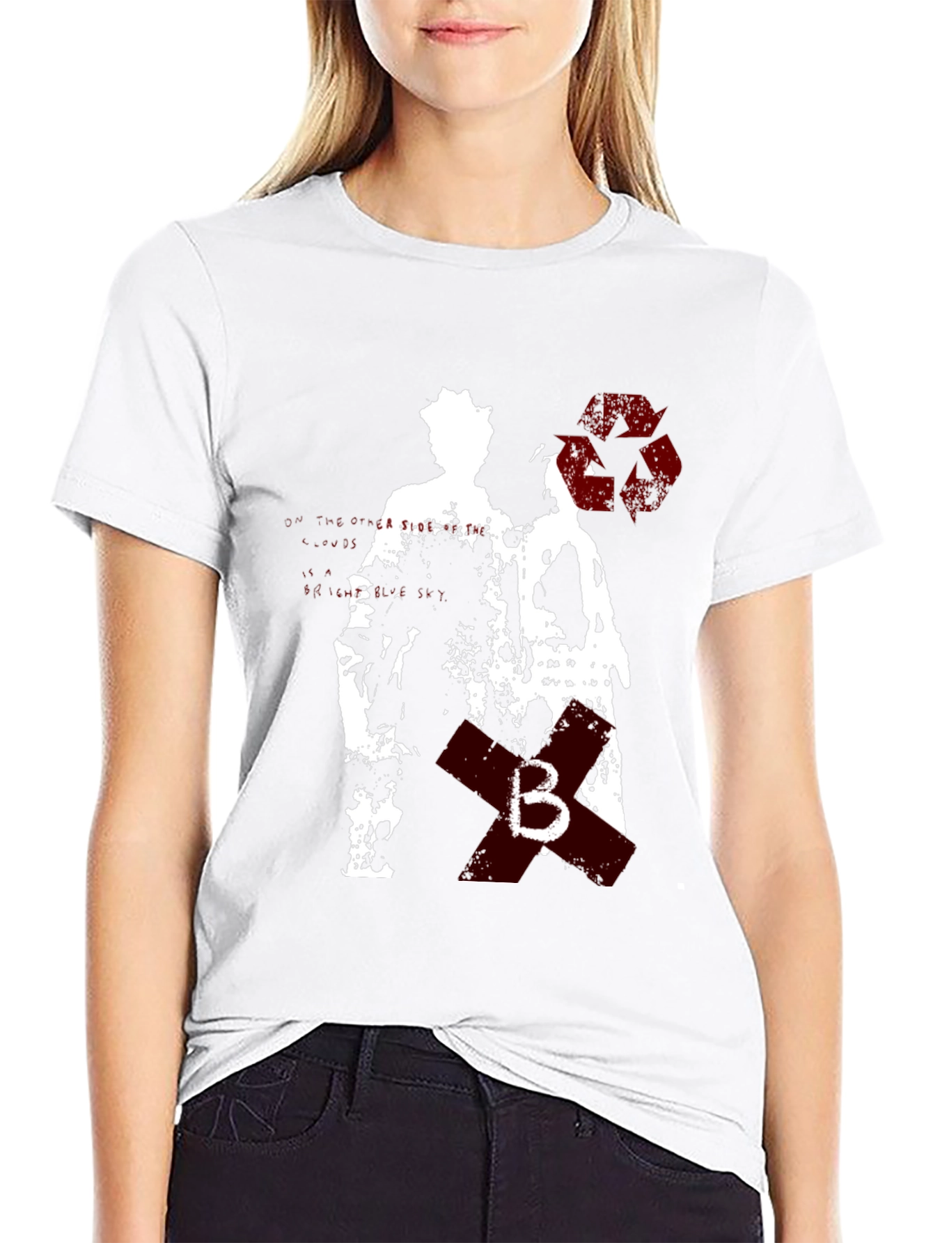 Grunge Style Graphic Tee - Black
