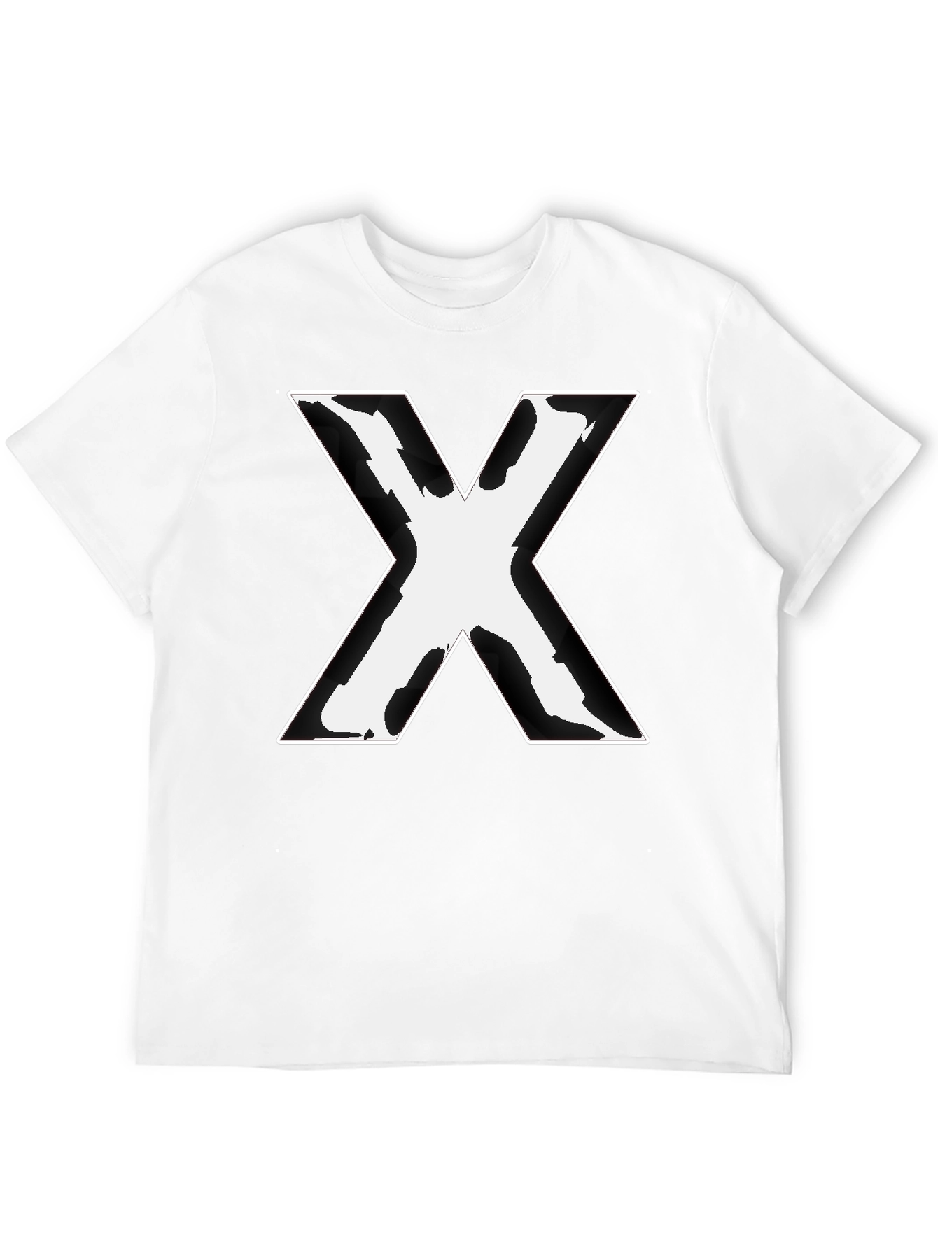 Bold X Graphic Tee - Black Cotton Blend Shirt
