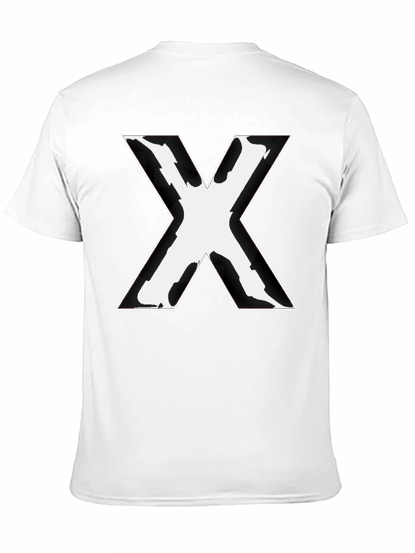 Bold X Graphic Tee - Black Cotton Blend Shirt
