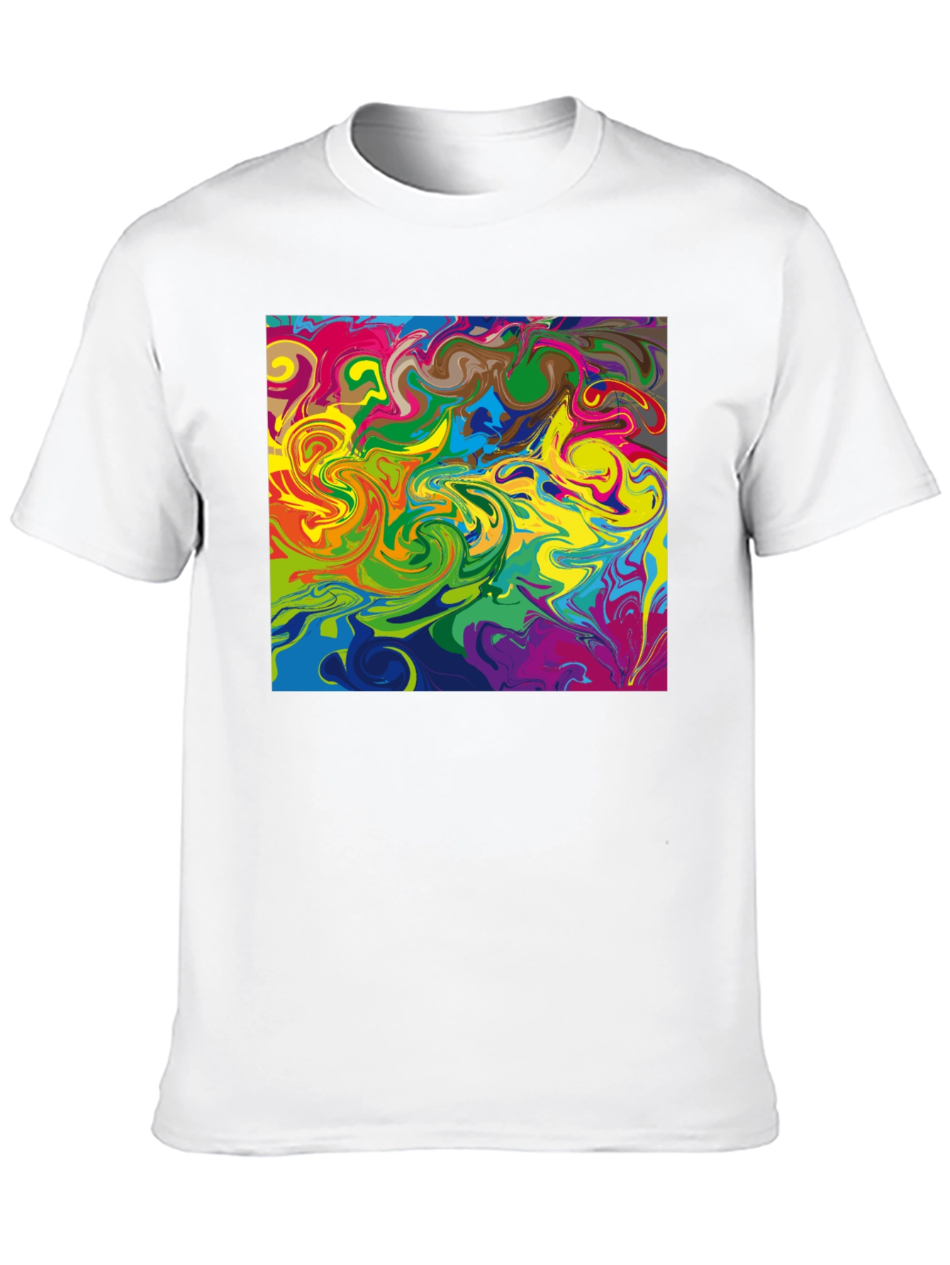 Abstract Swirl Graphic Tee - Black Casual T-Shirt