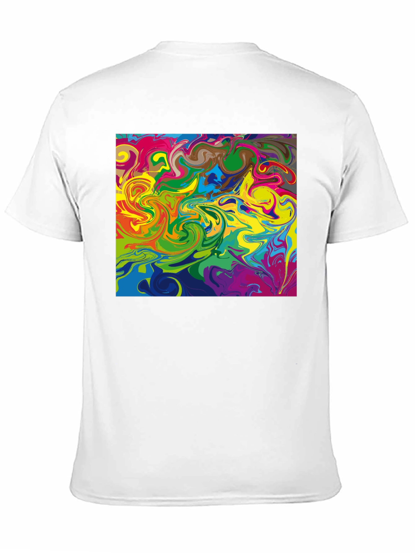Abstract Swirl Graphic Tee - Black Casual T-Shirt