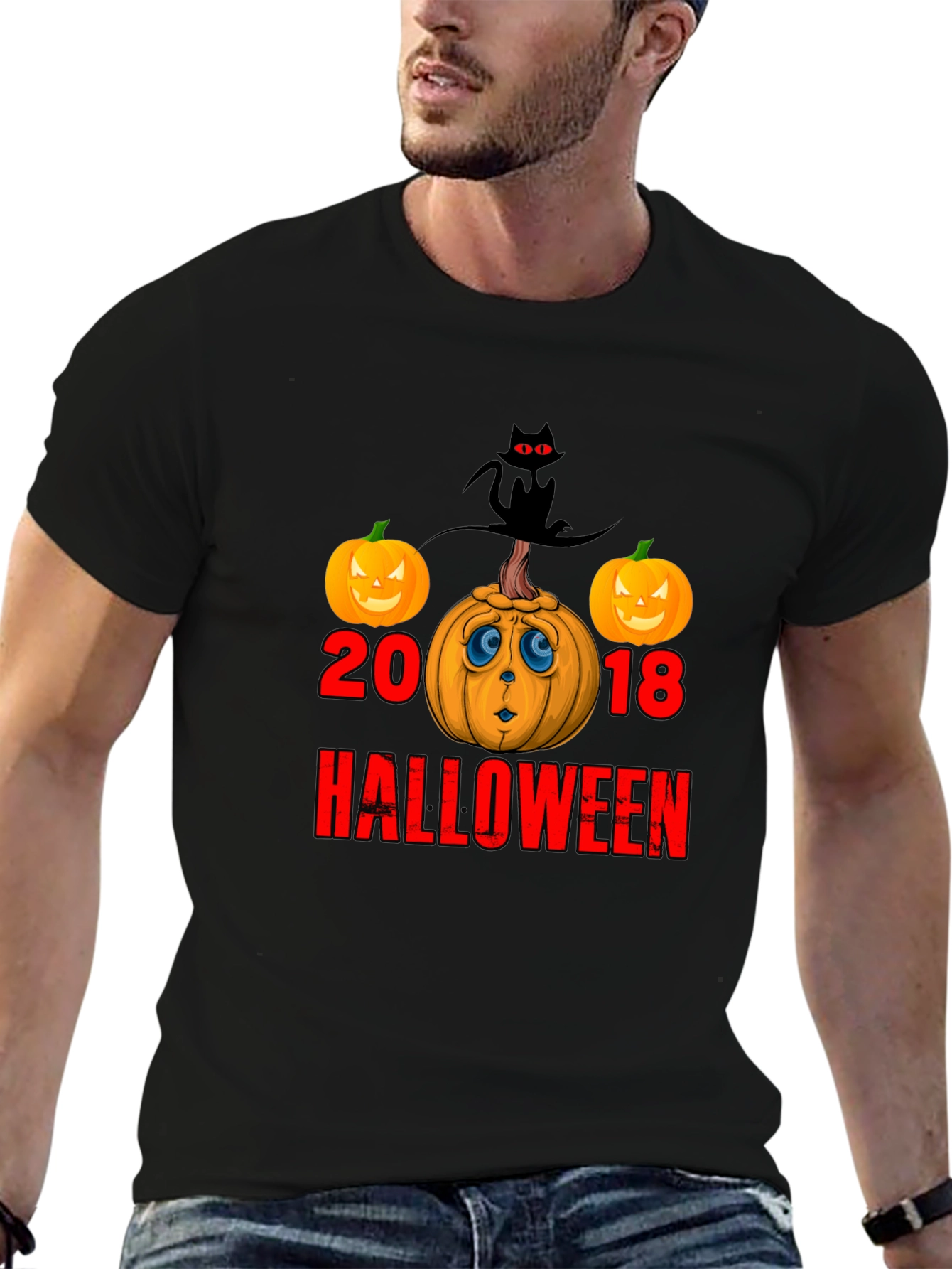 Halloween 2018 T-Shirt Pumpkin Cat