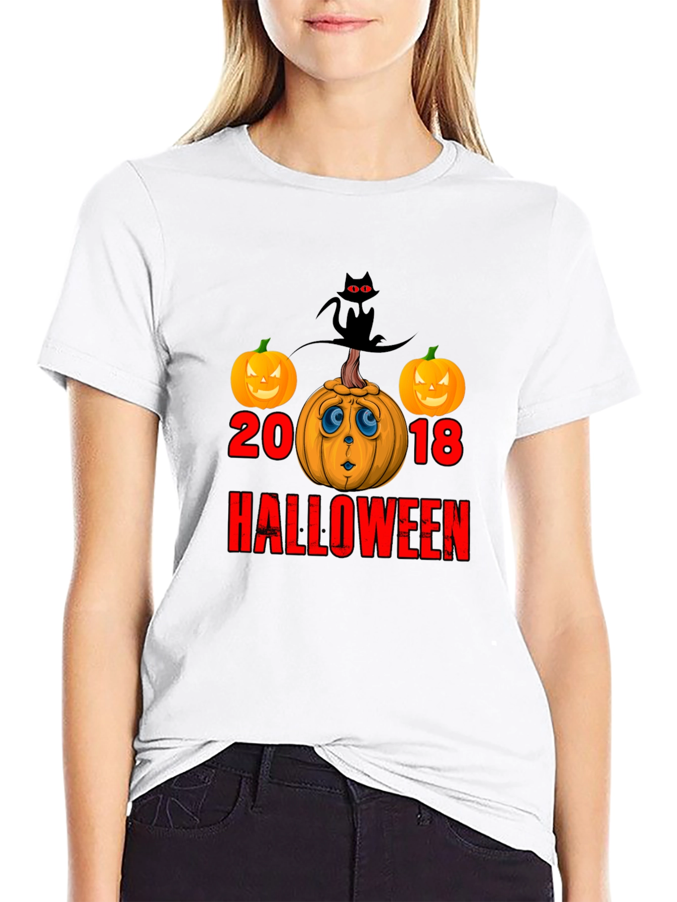 Halloween 2018 T-Shirt Pumpkin Cat