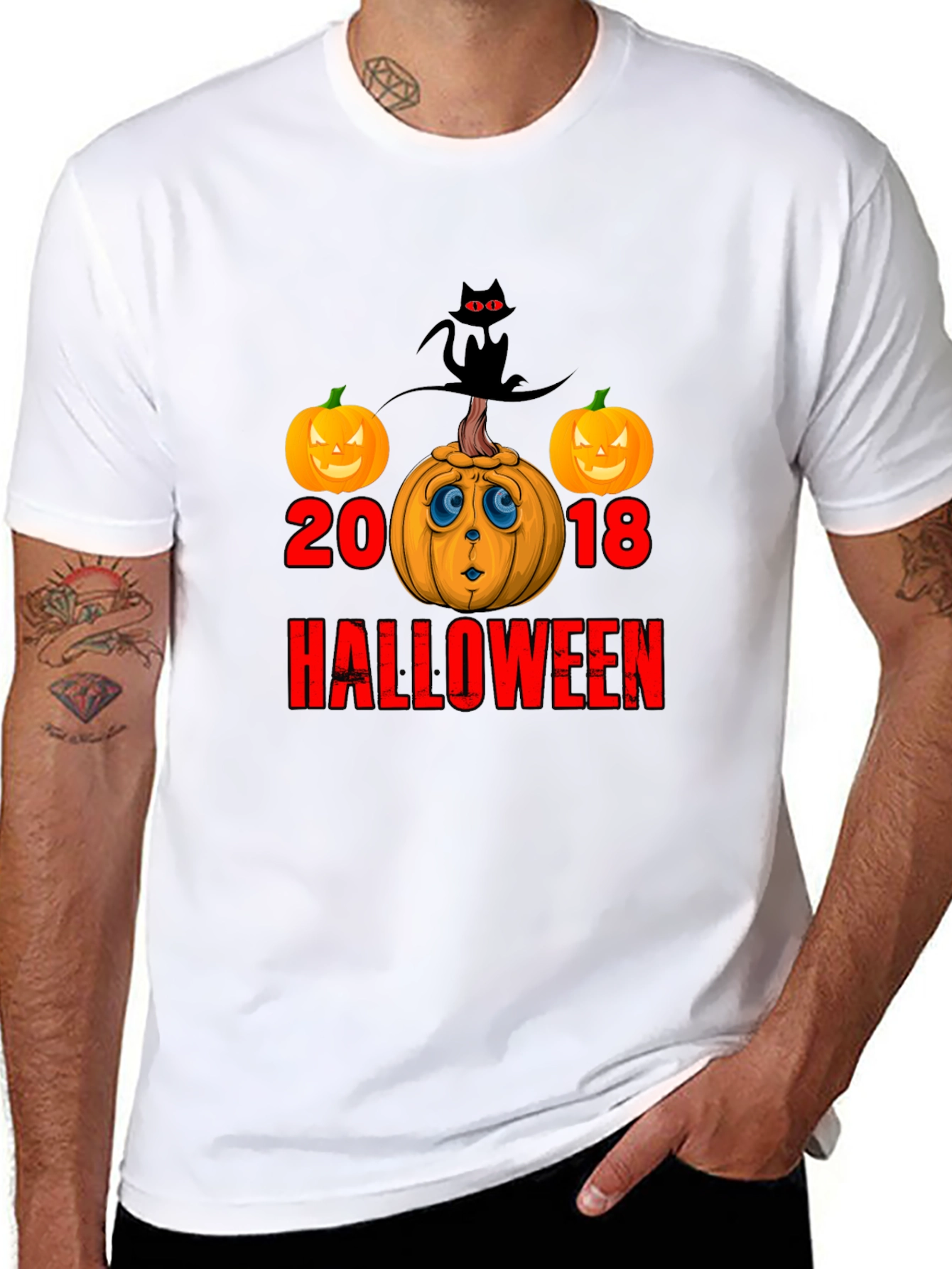 Halloween 2018 T-Shirt Pumpkin Cat