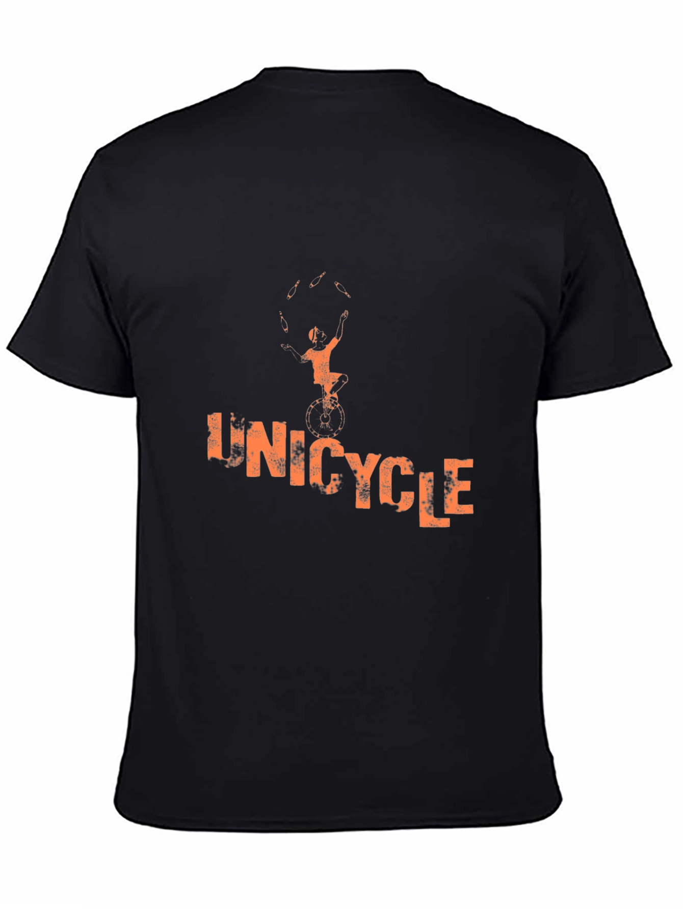 Unicycle Juggler Graphic Tee - Black Cotton T-Shirt
