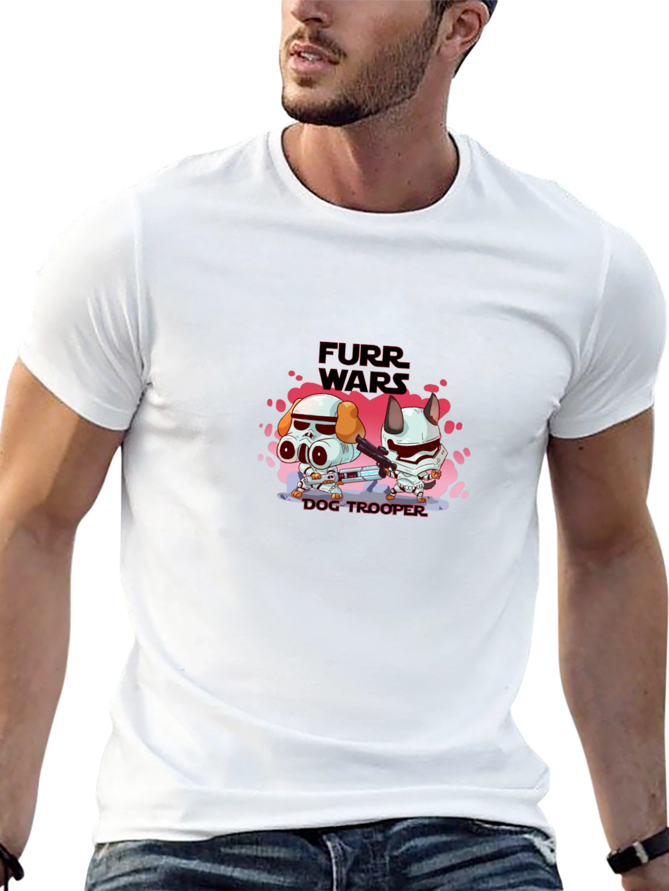 Furr Wars Dog Trooper Graphic T-Shirt
