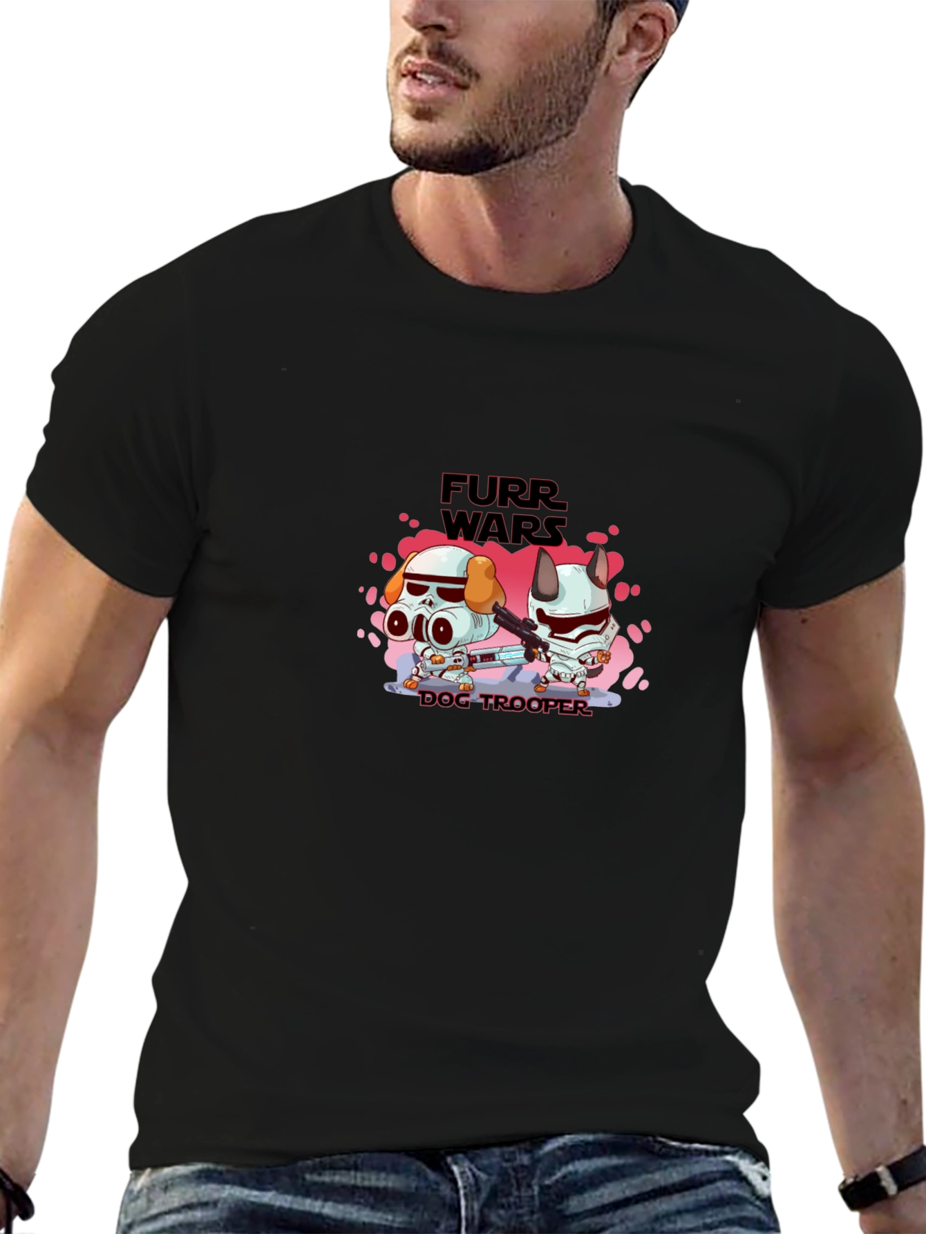 Furr Wars Dog Trooper Graphic T-Shirt