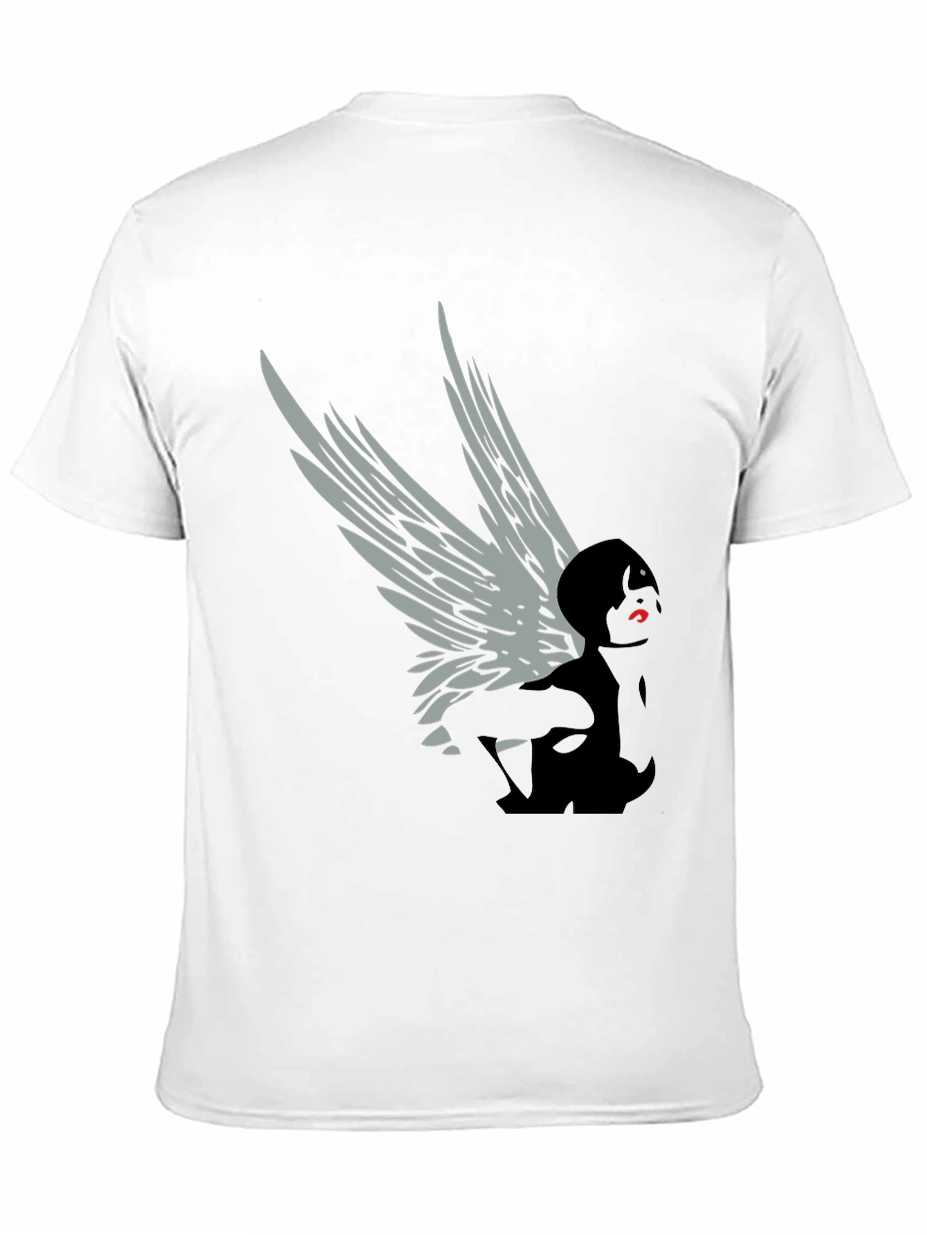 Winged Figure Graphic Tee - Stylish Black T-Shirt