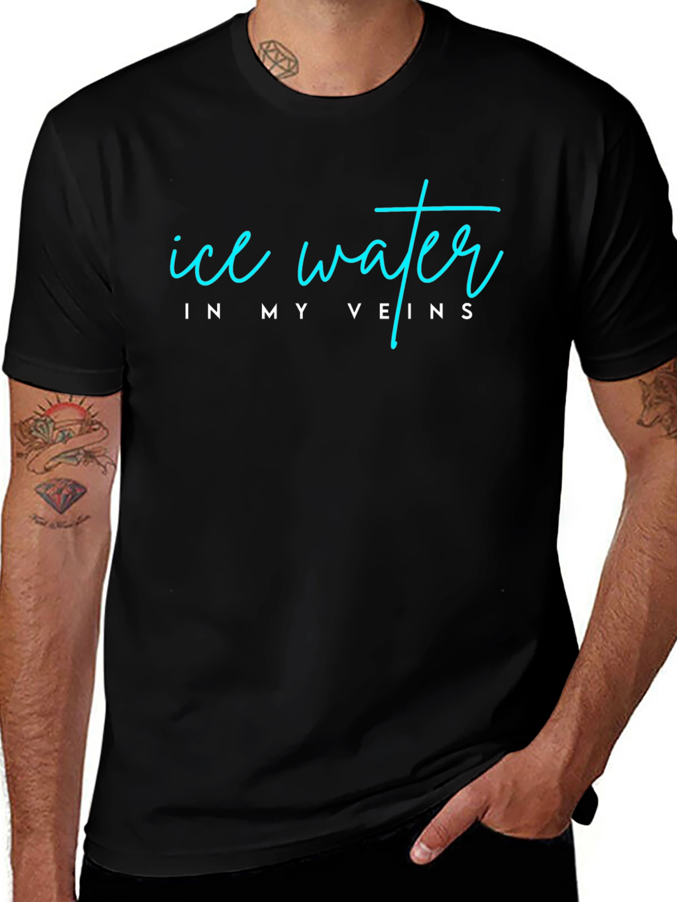 Ice Water In My Veins Black T-Shirt